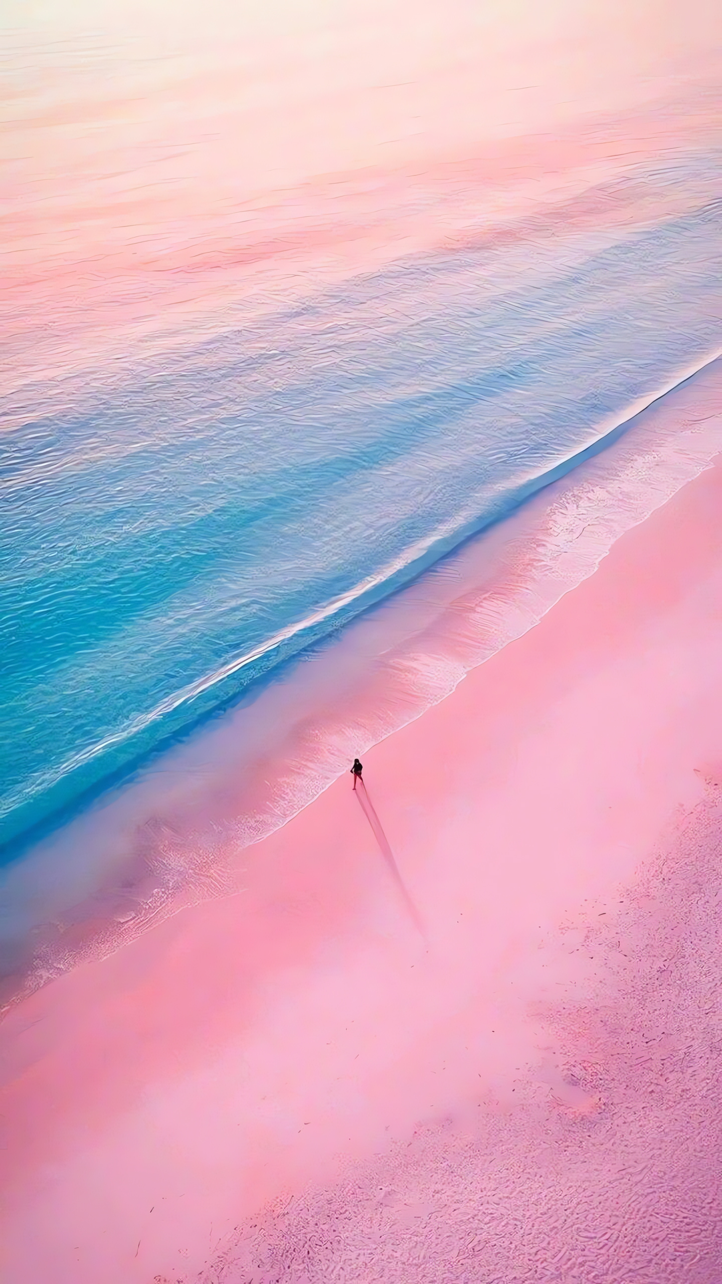 Surrealism, Pink-ish, Surreal Beach, Seachore, Phone Wallpaper