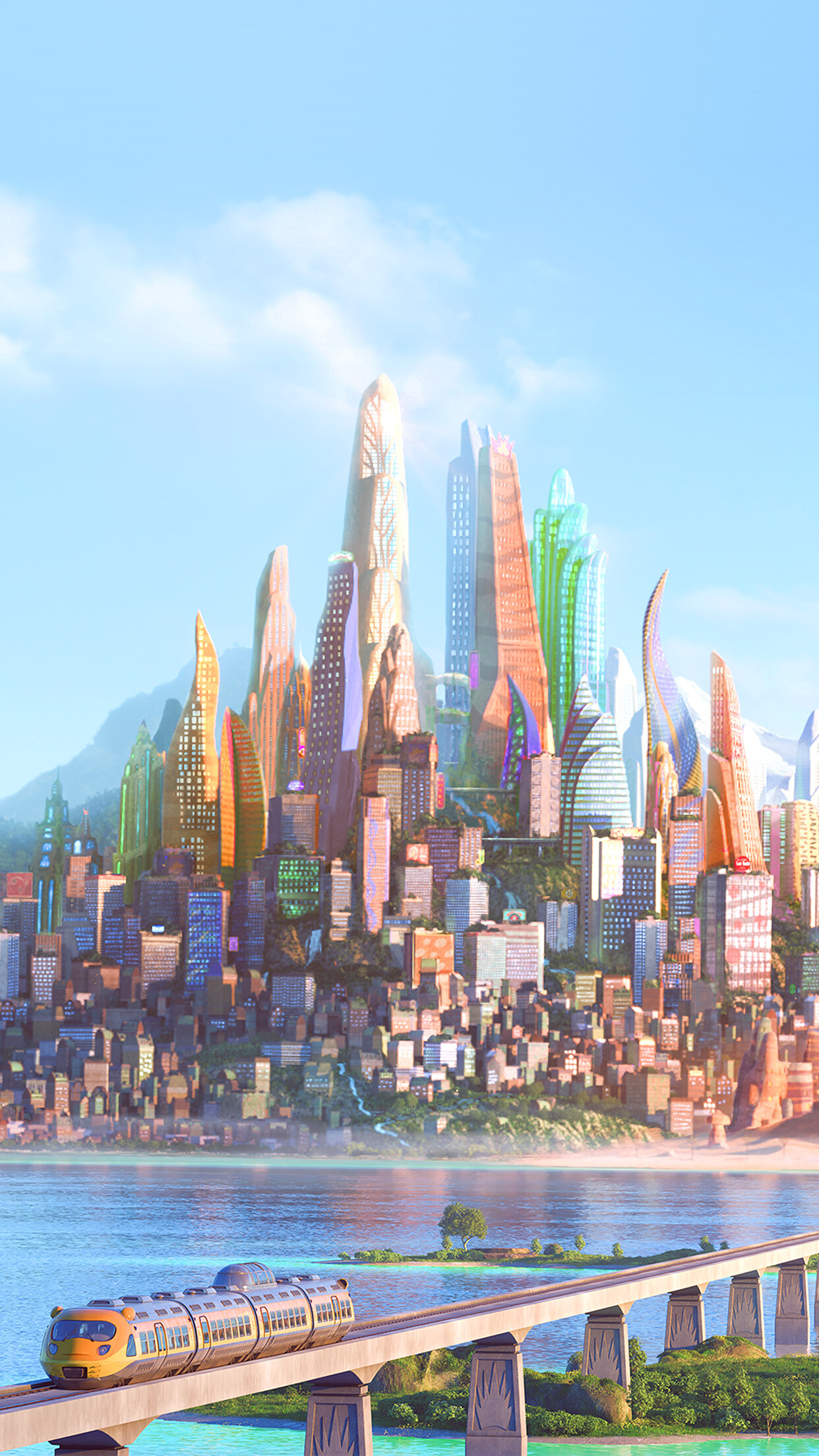 Zootopia, Aq42 art, Disney city, Wallpaper, 1250x2210 HD Phone
