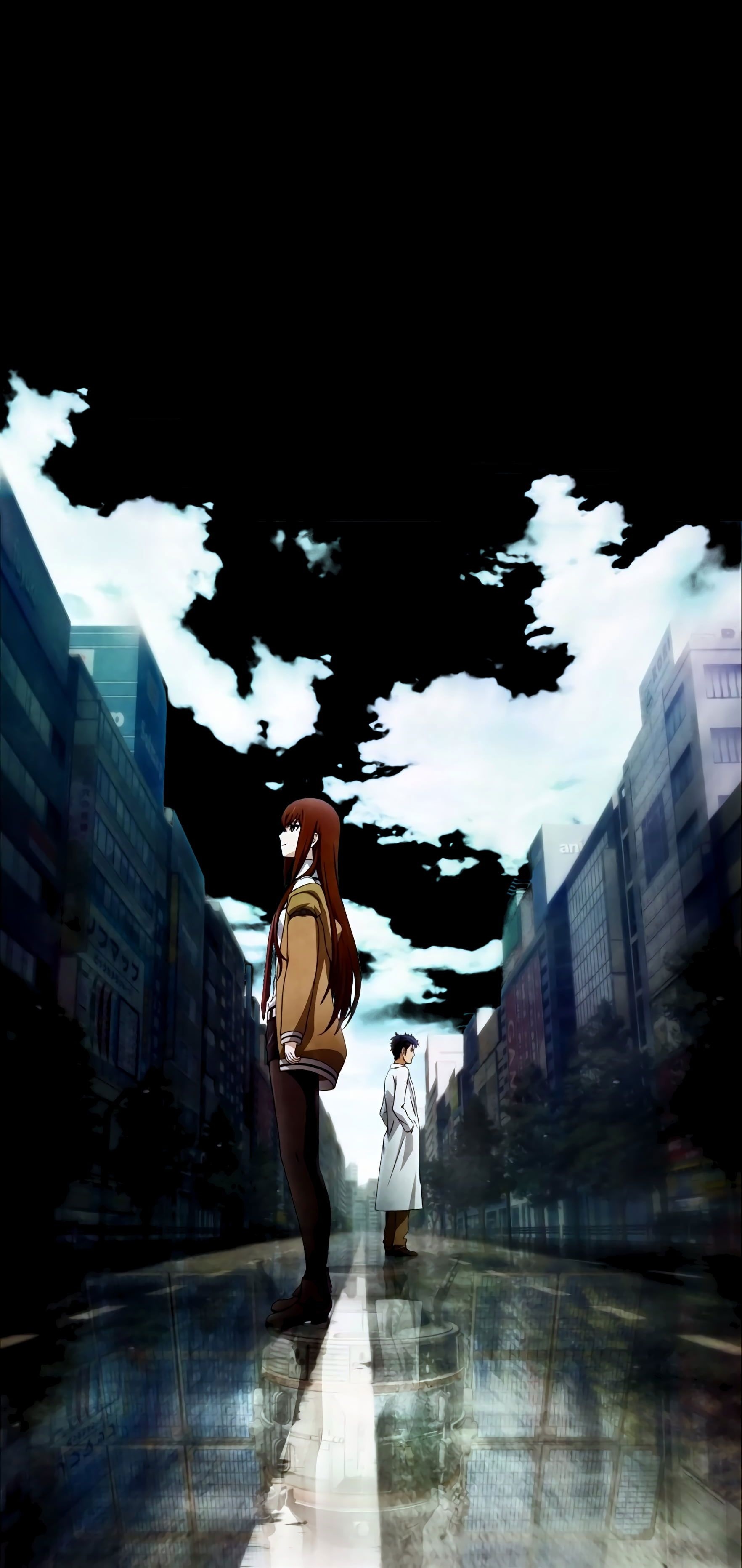 Steins; Gate, Amoled wallpaper, Dark vertical, Okabe Rintarou, 1770x3730 HD Phone