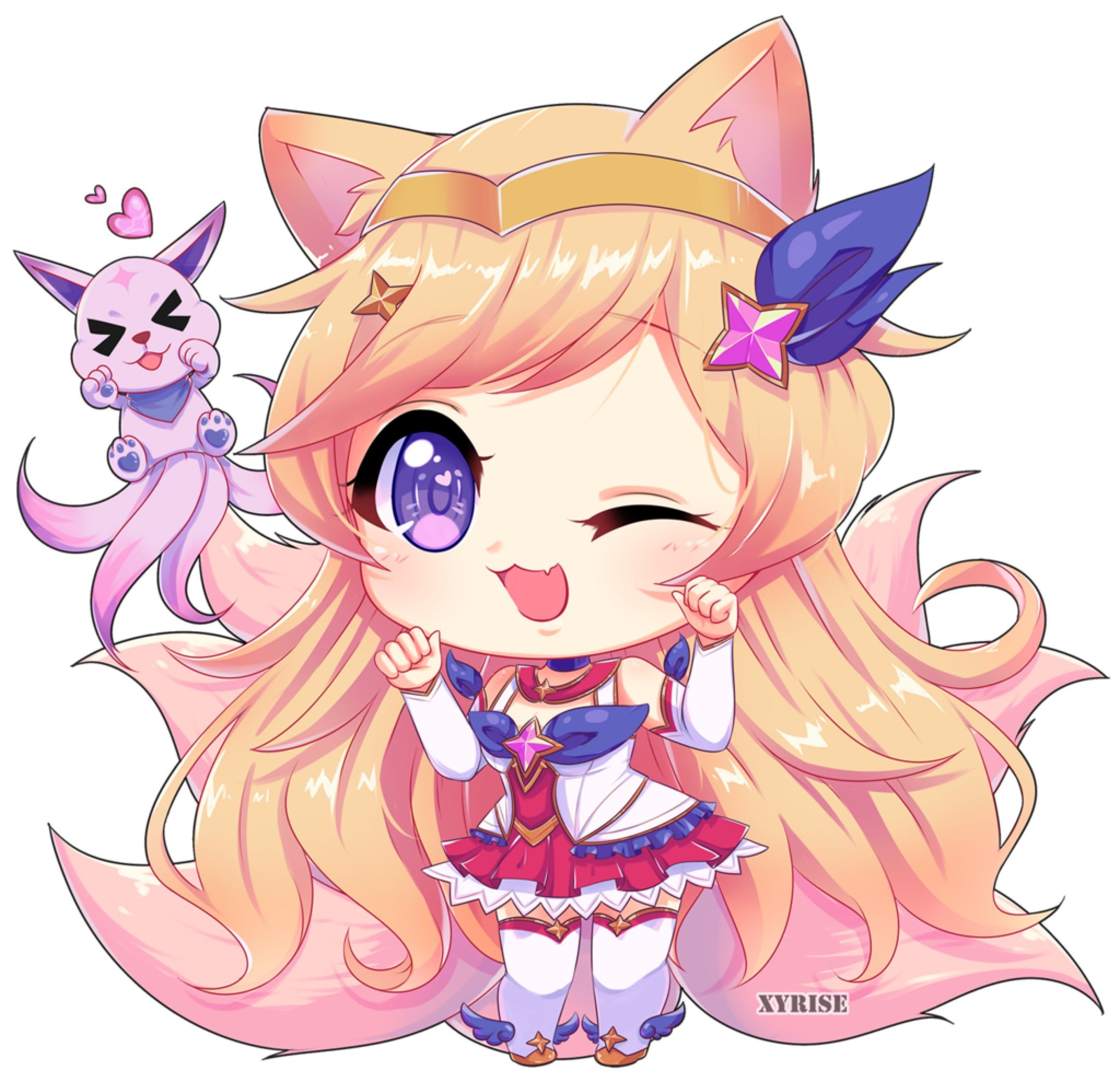 Star Guardian Ahri, Xyrise, Ahri LOL Chibi, 2050x1980 HD Desktop