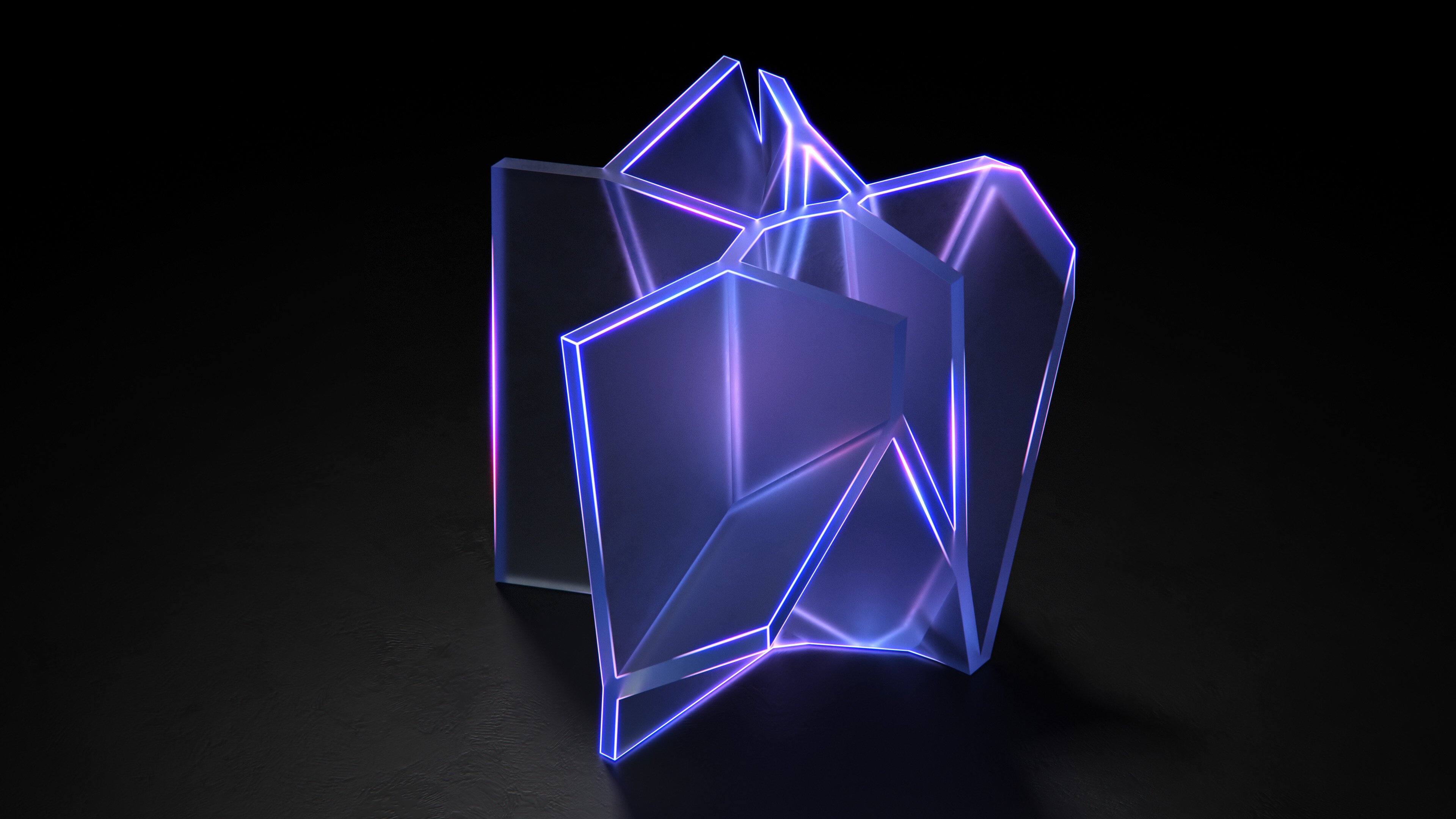 Glowing glass, Geometric Abstract Wallpaper, 3840x2160 4K Desktop