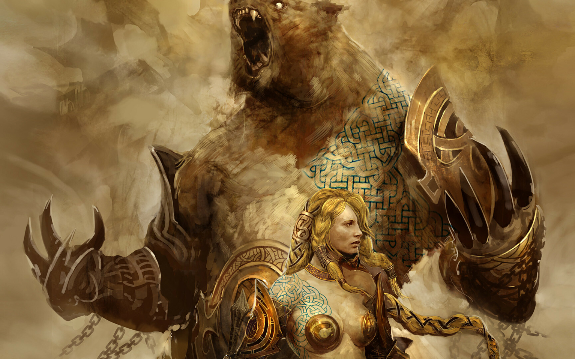 Blondes women video games, Guild Wars artwork warriors, 1920x1200 HD Desktop