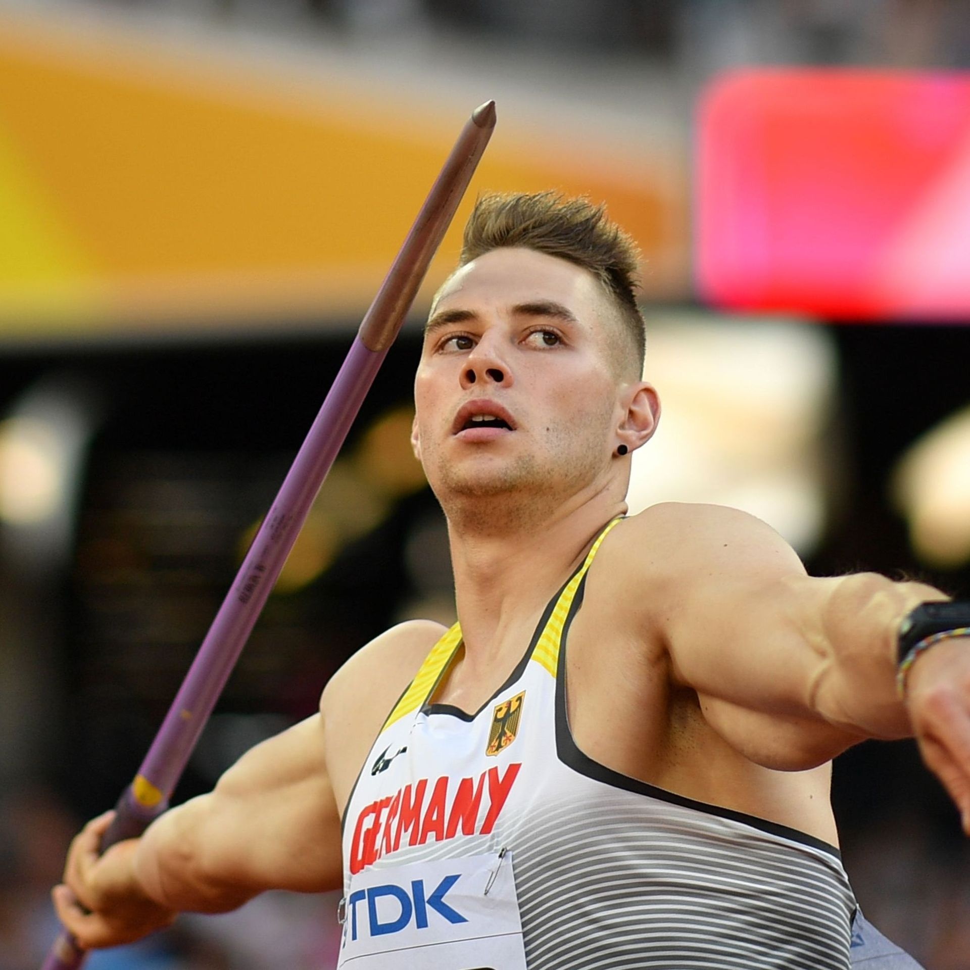 Johannes Vetter, Javelin thrower, Favorite status, Golden achievement, 1920x1920 HD Phone