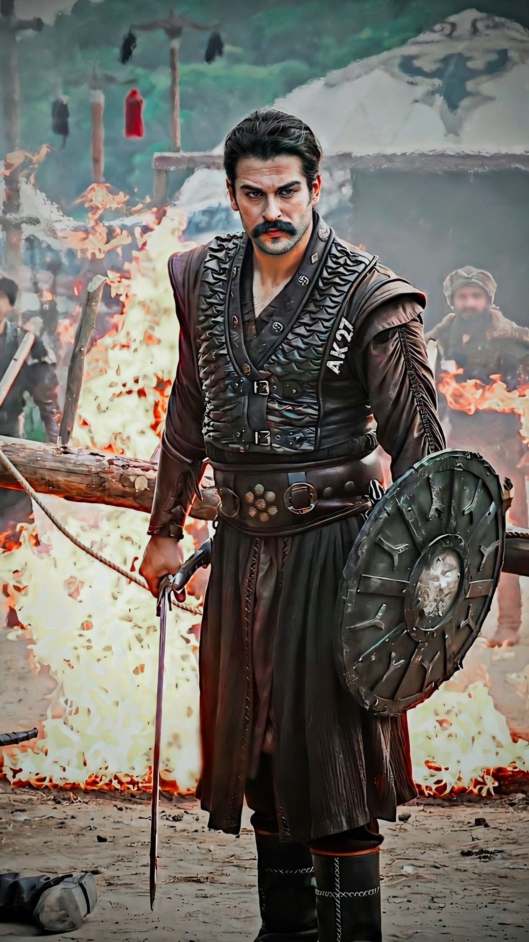 Burak Ozcivit, Movies, Turkish actors, Dirili ertugrul, 1080x1920 Full HD Phone