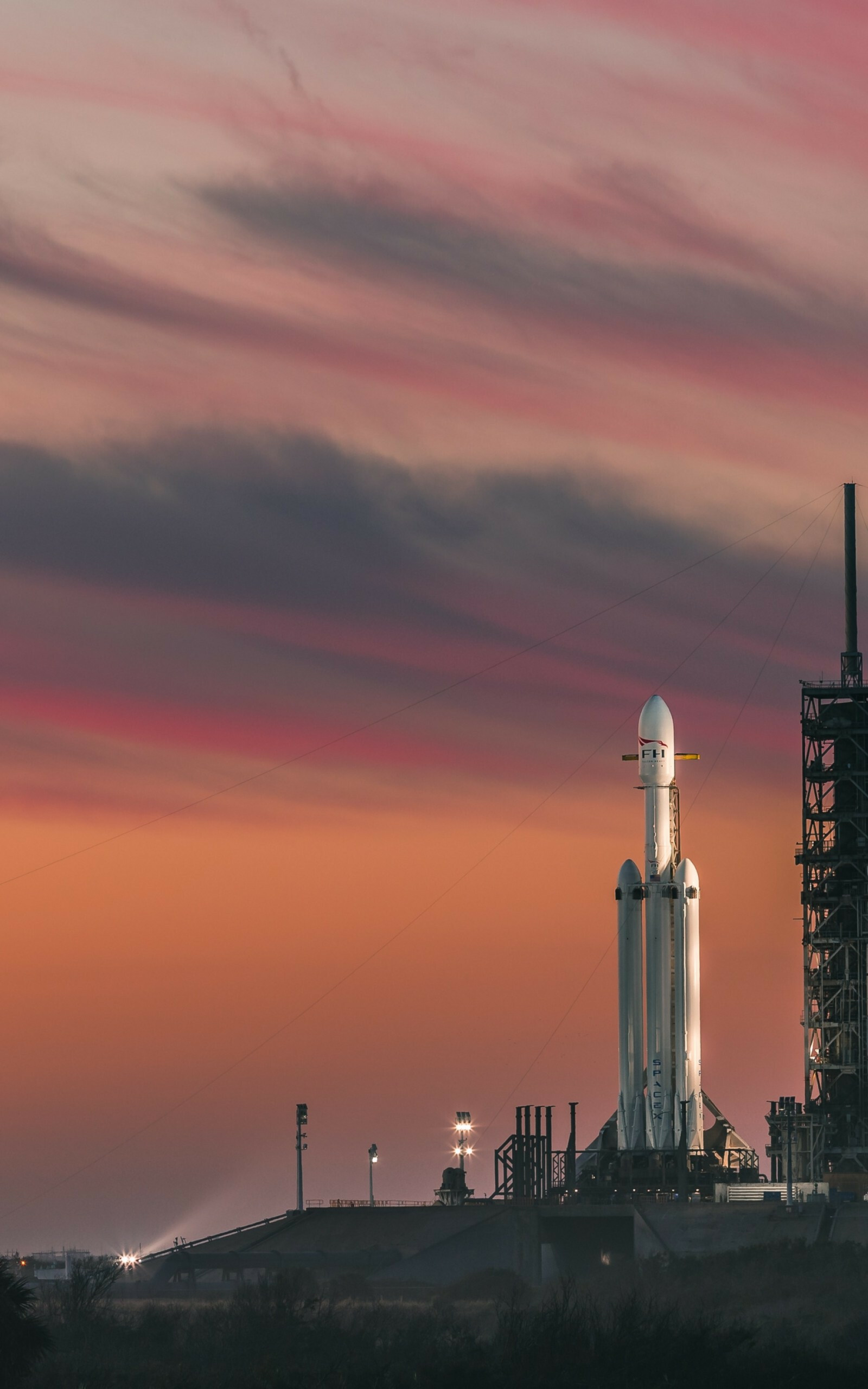 Falcon heavy sky sunset, Google Nexus 10 wallpapers, 1600x2560 HD Phone