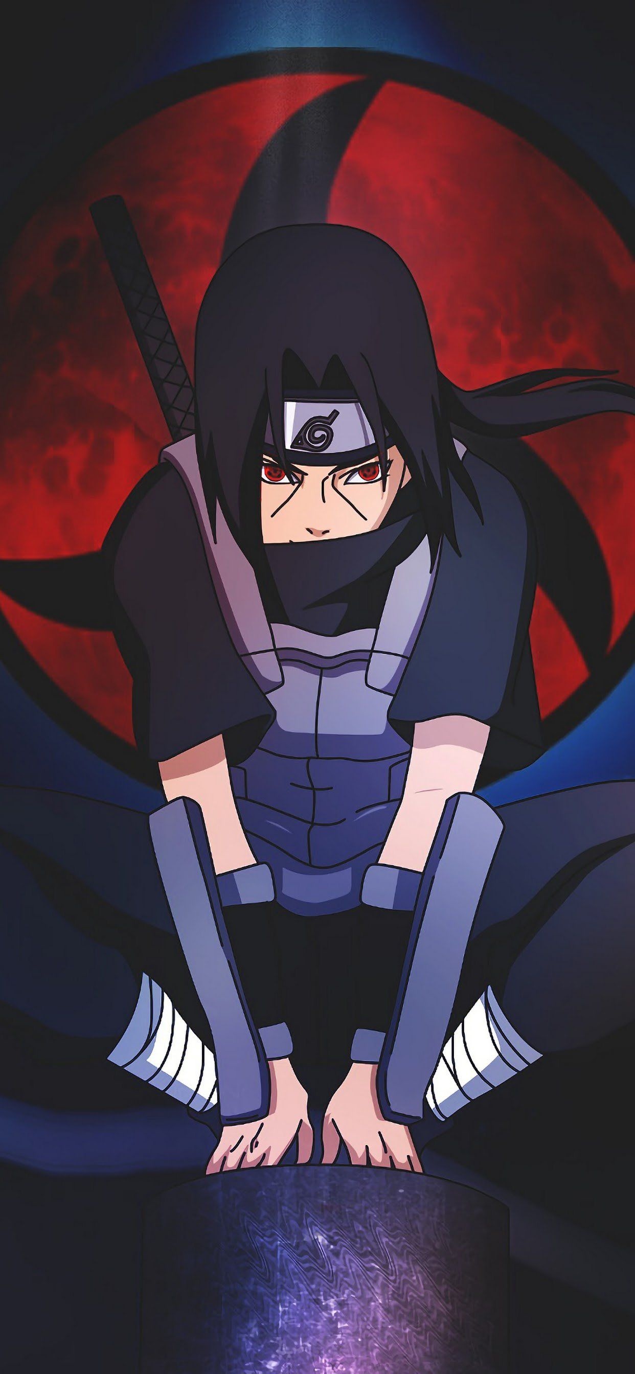 Itachi Uchiha, Mangekyo Sharingan, Anbu uniform, HD Phone wallpaper
