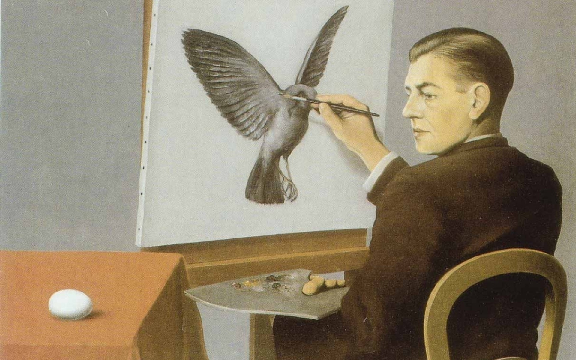 Clairvoyance, Magritte Wallpaper, 1920x1200 HD Desktop