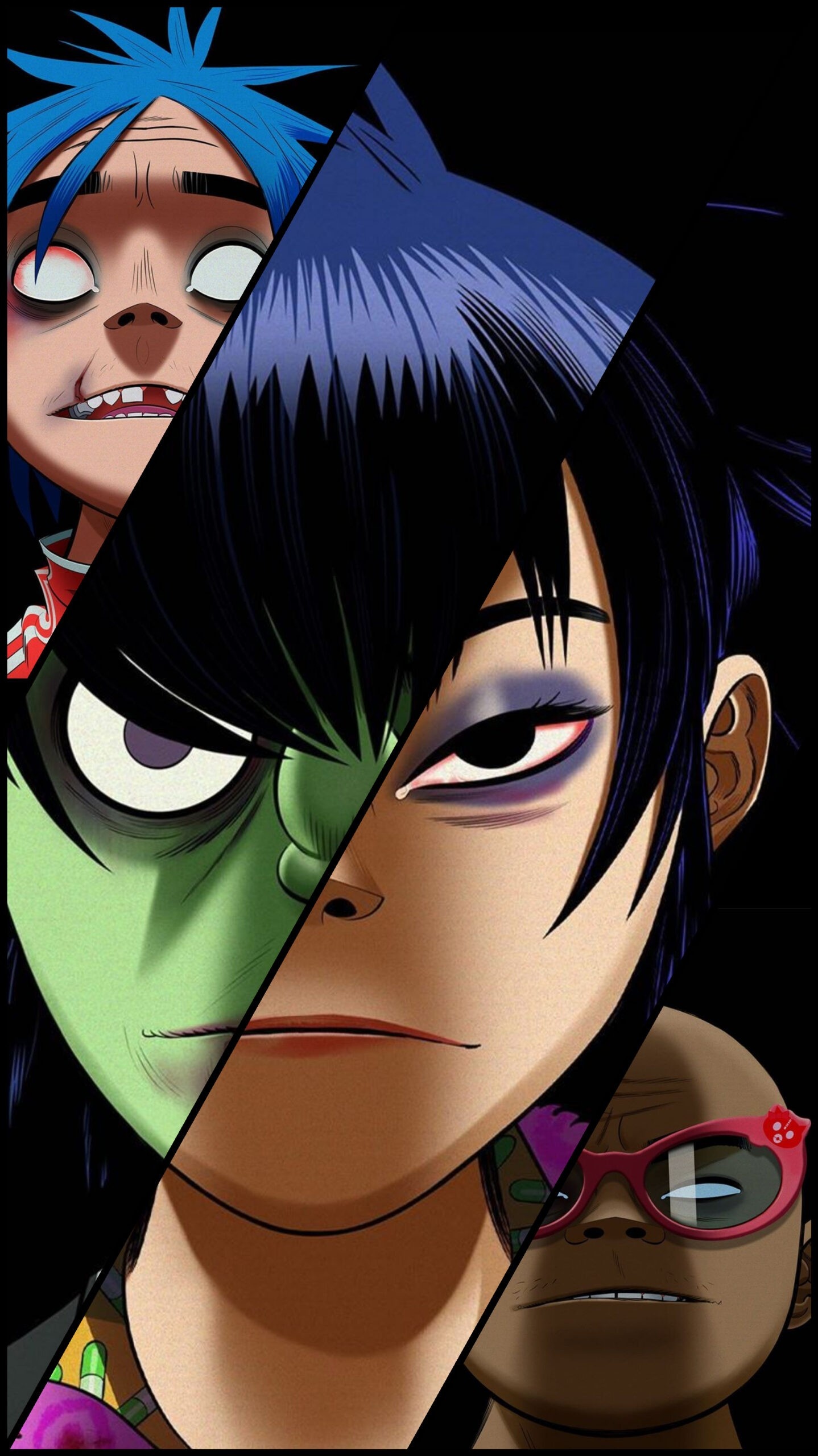 Gorillaz, Vibrant mobile wallpaper, Eye-catching design, Iconic band, 1440x2560 HD Phone