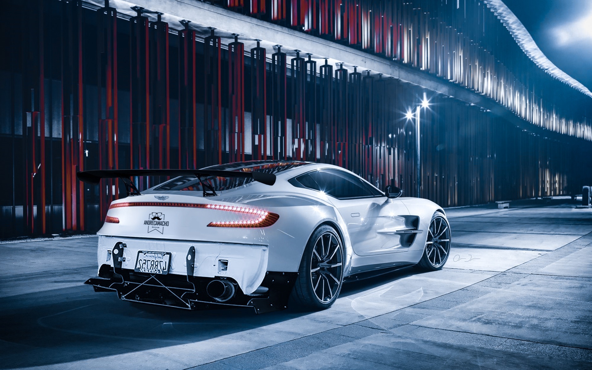 Aston Martin One-77, Rear view, White supercar, British luxury, 1920x1200 HD Desktop