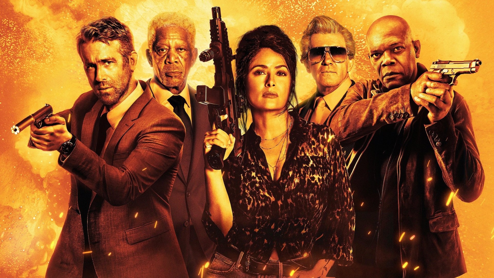 Samuel L. Jackson, The Hitman's Wife's Bodyguard, Movie wallpapers, star-studded cast, 1920x1080 Full HD Desktop