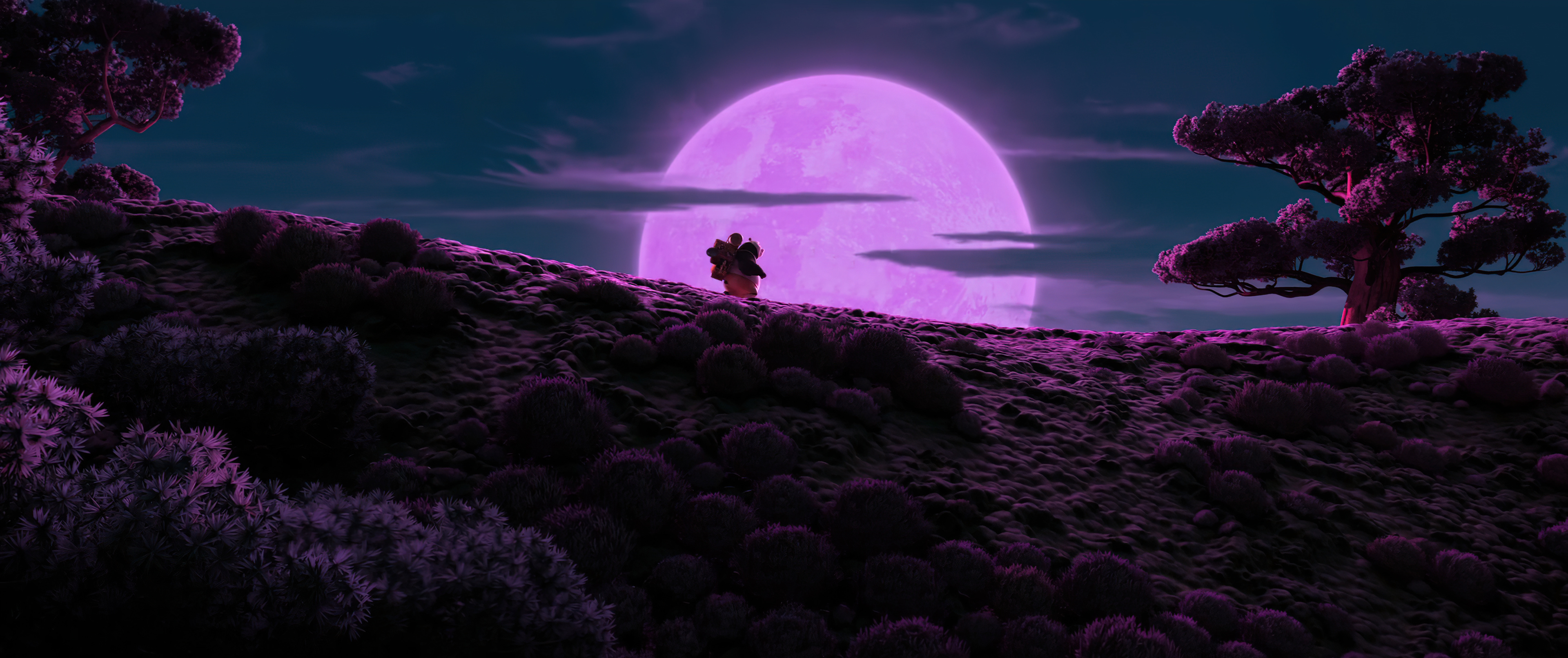Kung Fu Panda, 4K wallpaper, Immersive experience, Stunning animation, 3840x1620 Dual Screen Desktop