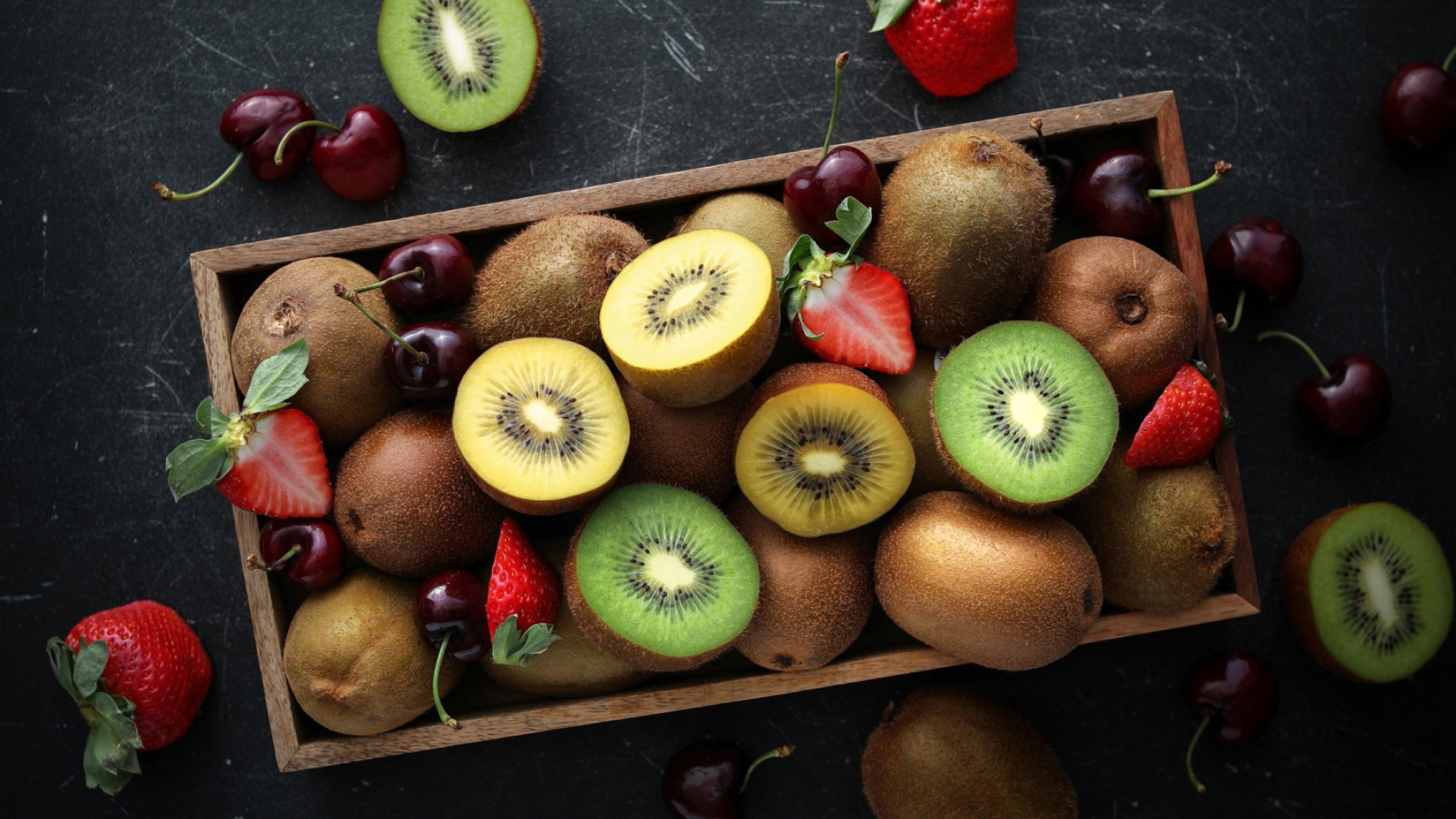 Fruit wallpaper, Kiwi and strawberries, Bursting with flavors, Delicious combination, 1920x1080 Full HD Desktop