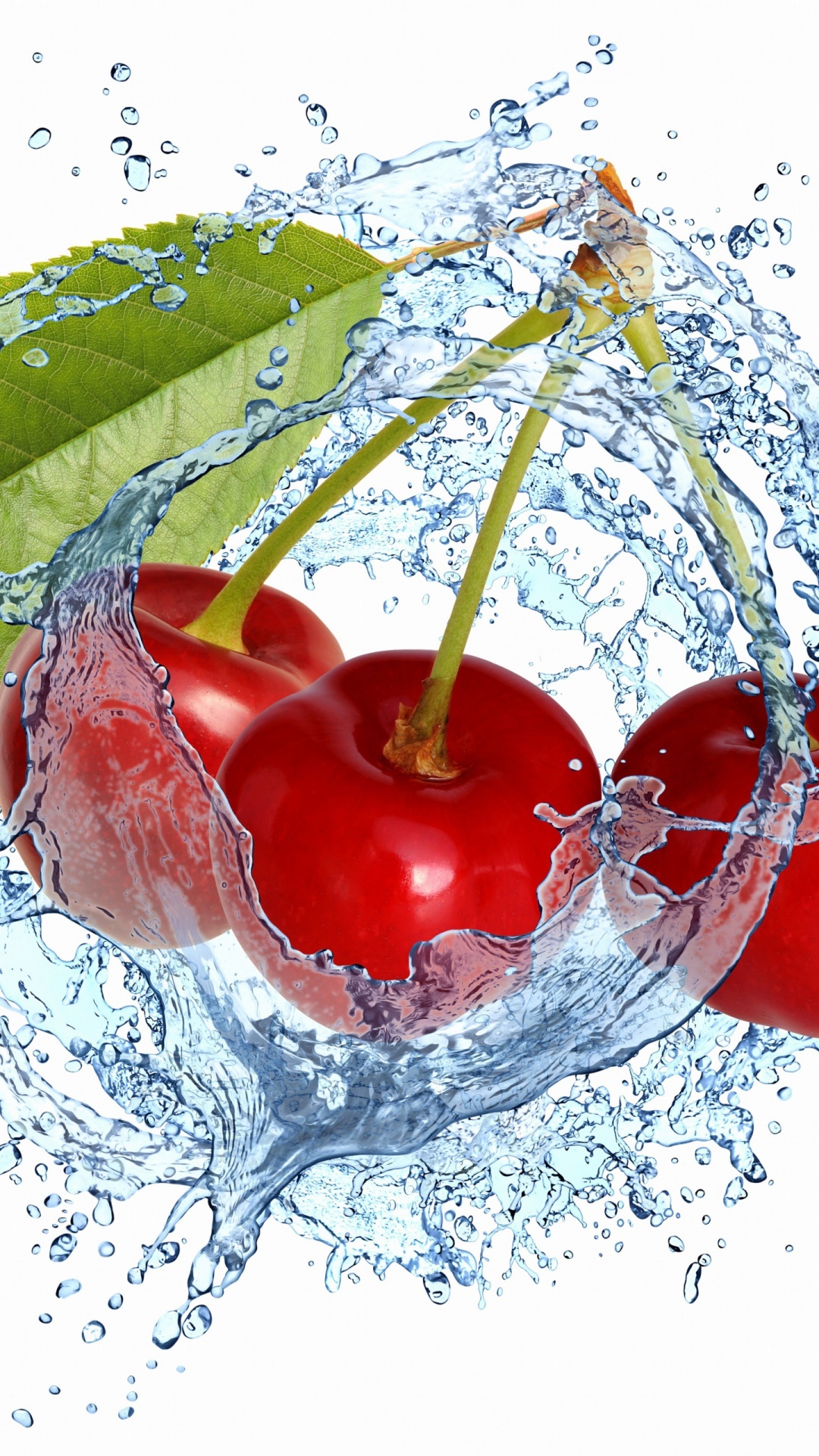 Vibrant cherries, Splash of color, iPhone wallpaper, Plus-sized refreshment, 1080x1920 Full HD Phone