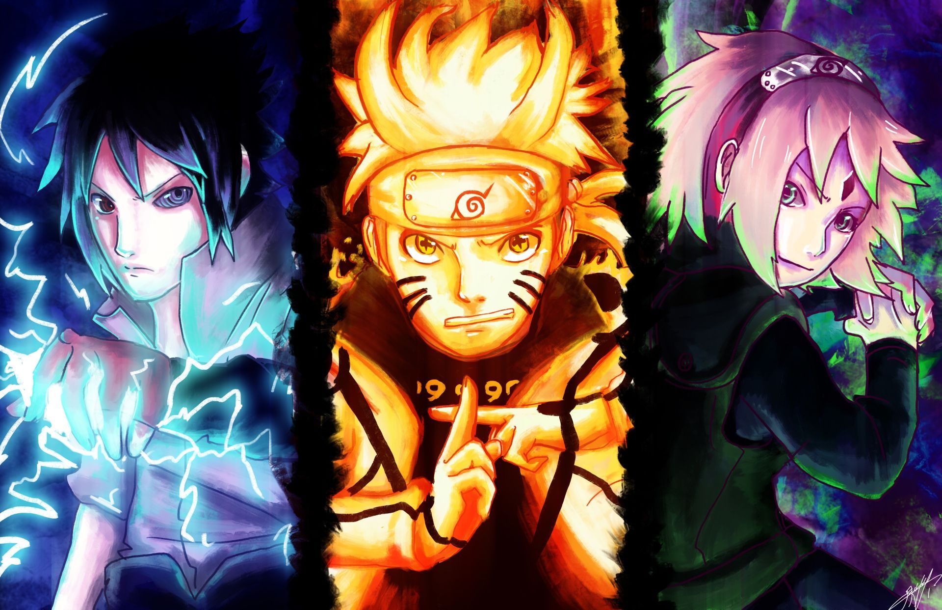 Naruto Uzumaki, Sasuke Uchiha, Sakura Haruno, Team 7, HD Desktop wallpaper