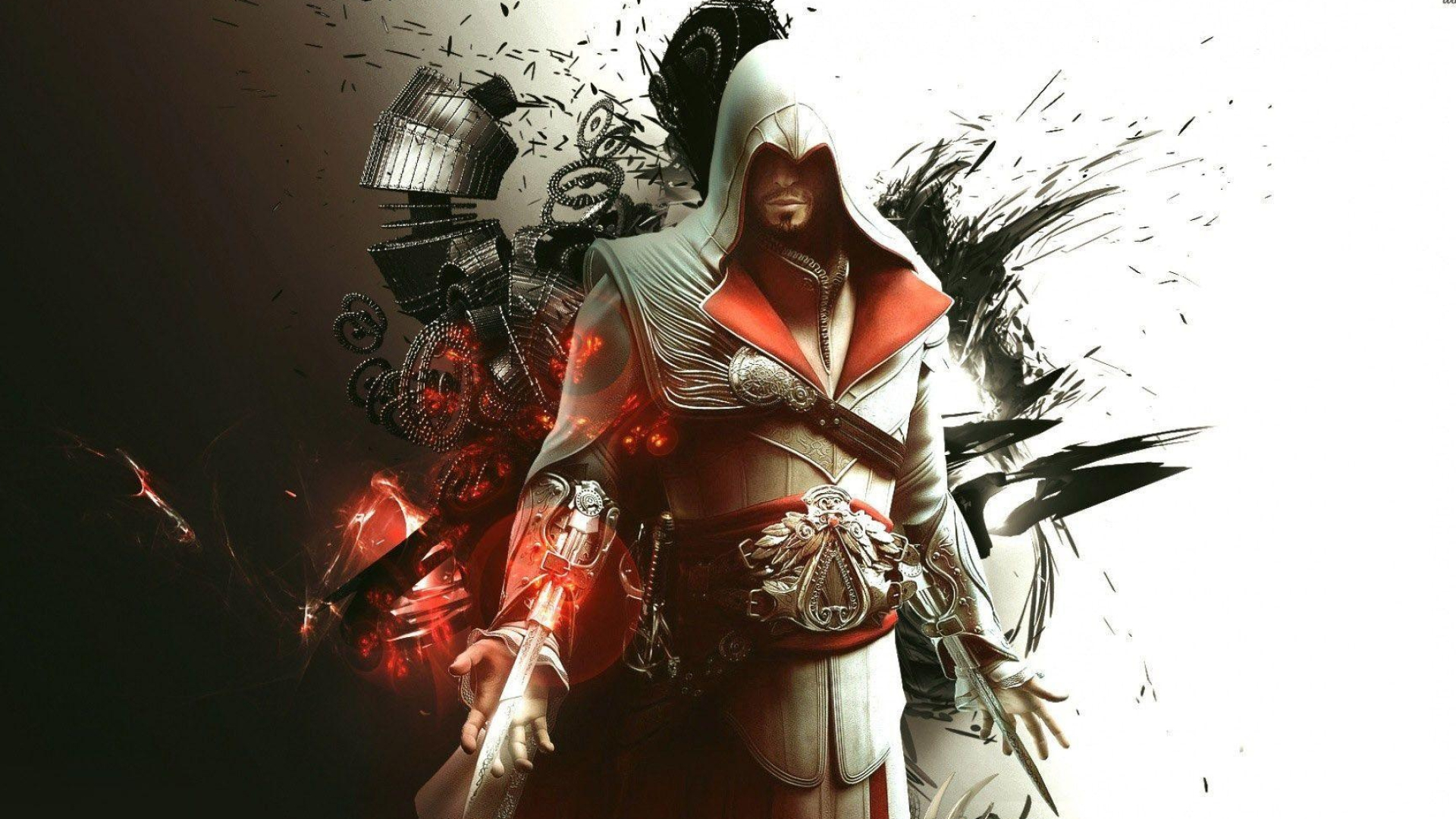Ezio Auditore da Firenze, Assassin's Creed: Brotherhood, Assassin hidden blade, Full HD Desktop wallpaper