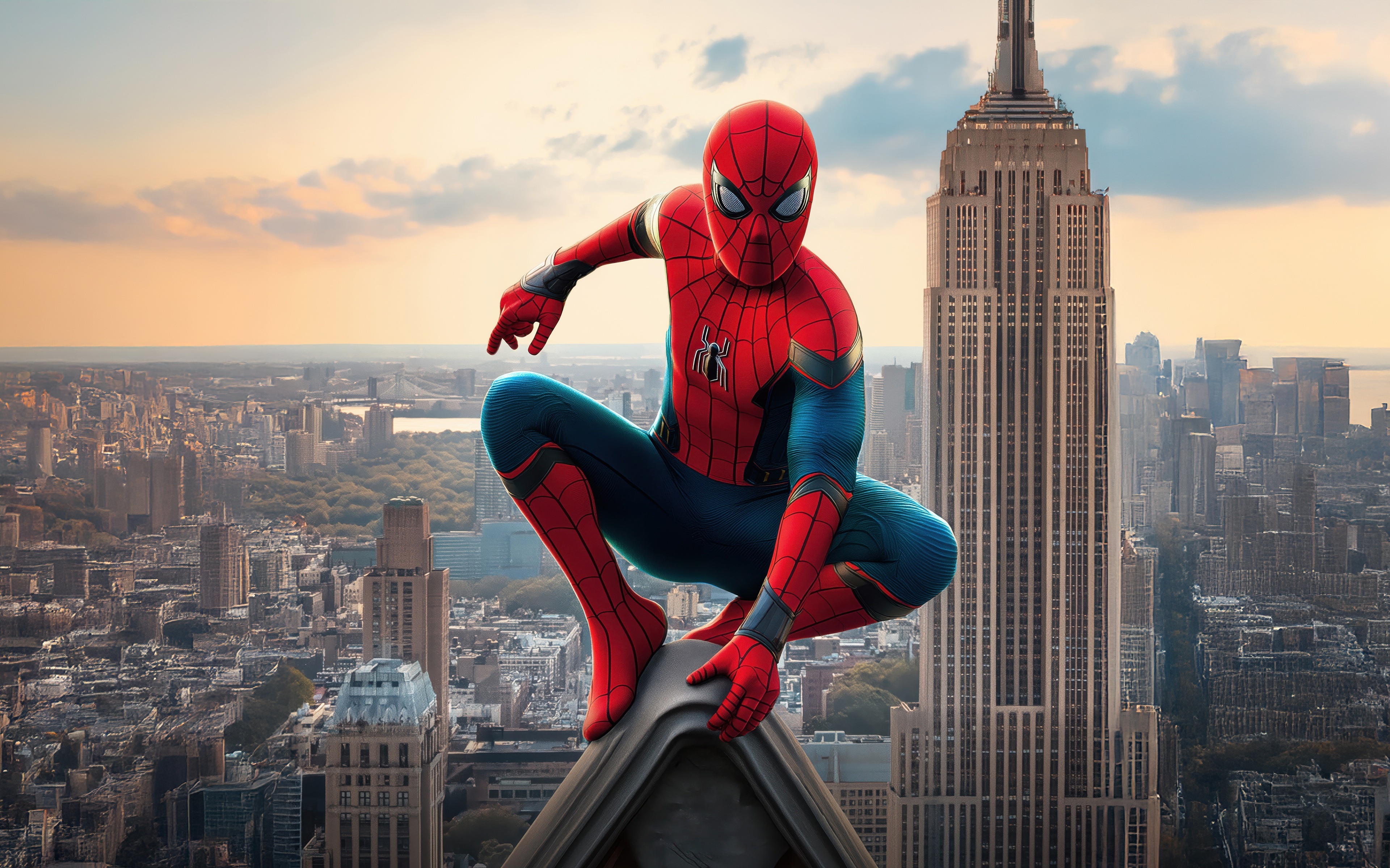 Homecoming, Daytime city skyline, New York City, Empire State Building, 4K Desktop wallpaper