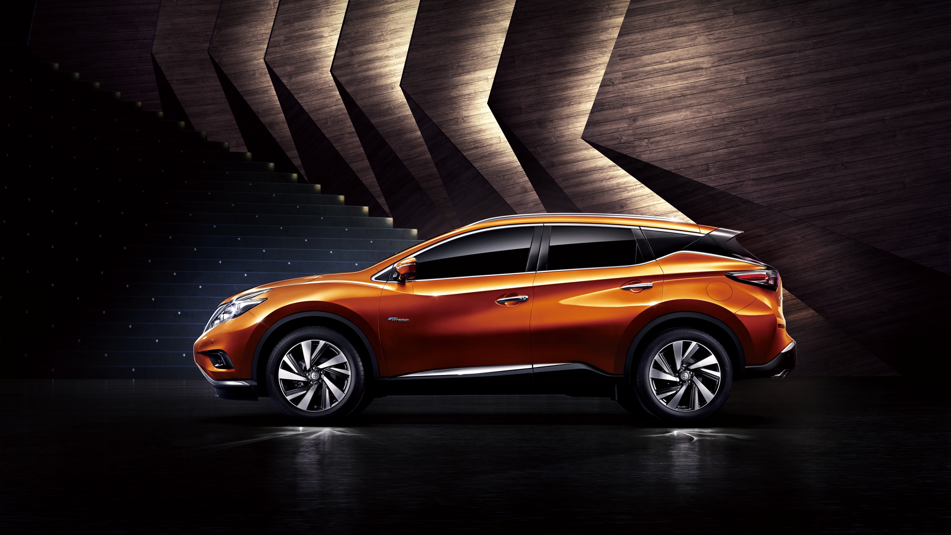 Nissan Murano, Auto industry, Hybrid crossover, Orange cars, 3840x2160 4K Desktop