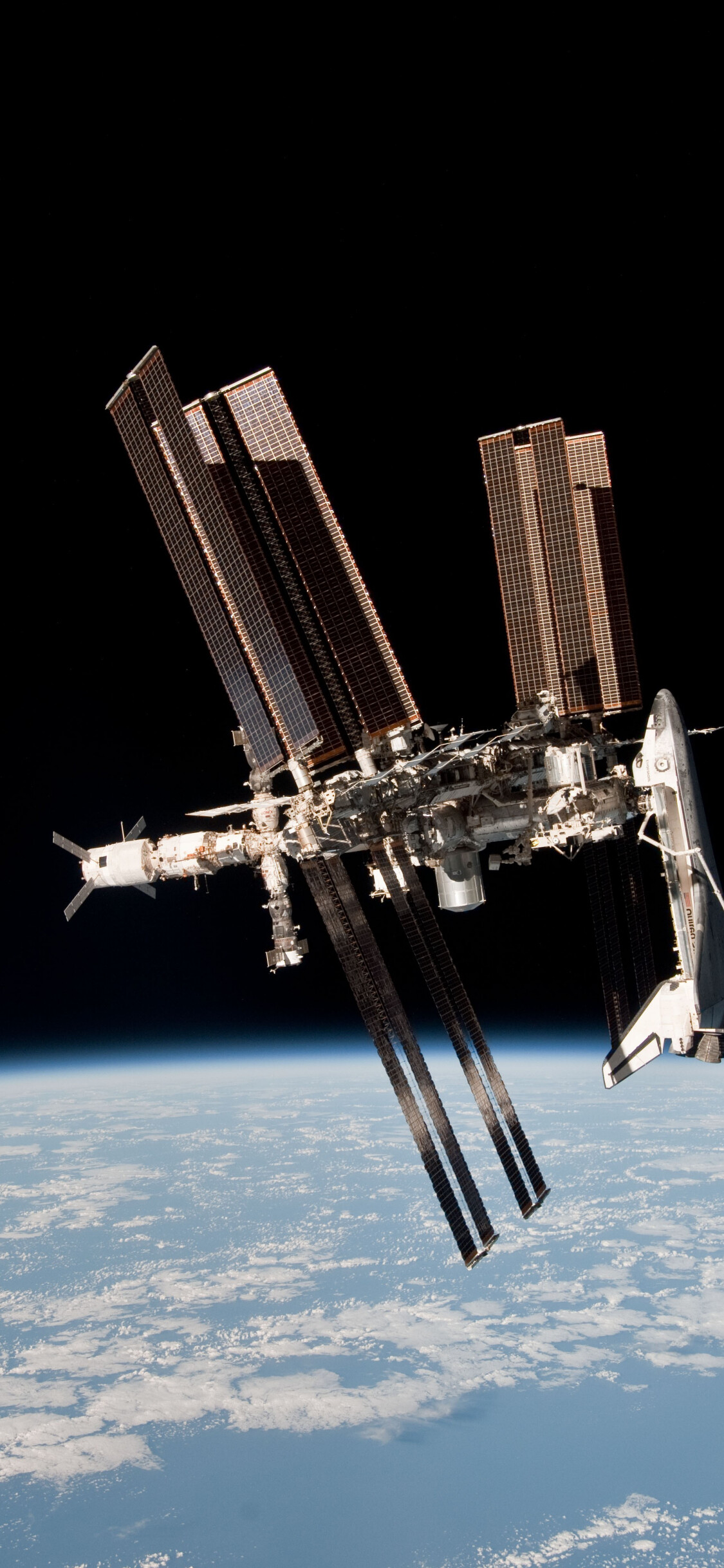 ISS, Space planet, Space shuttle, HD wallpapers, 1130x2440 HD Phone