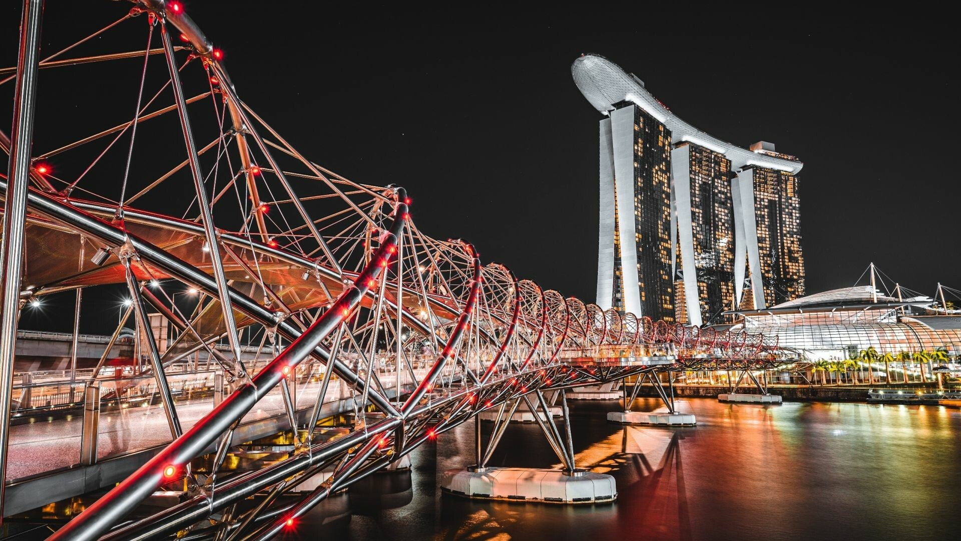 Helix Bridge, Singapore Wallpaper, 1920x1080 Full HD Desktop