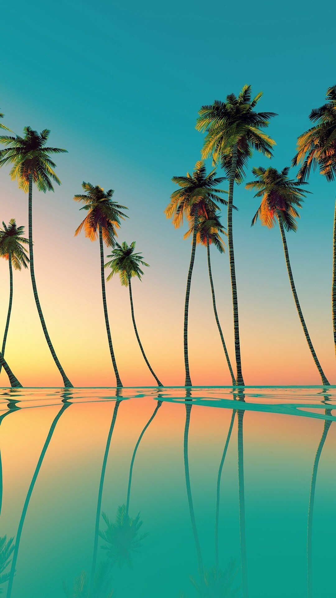 Palm tree backgrounds, Tropical vibes, Exotic beauty, Beach paradise, 1080x1920 Full HD Phone