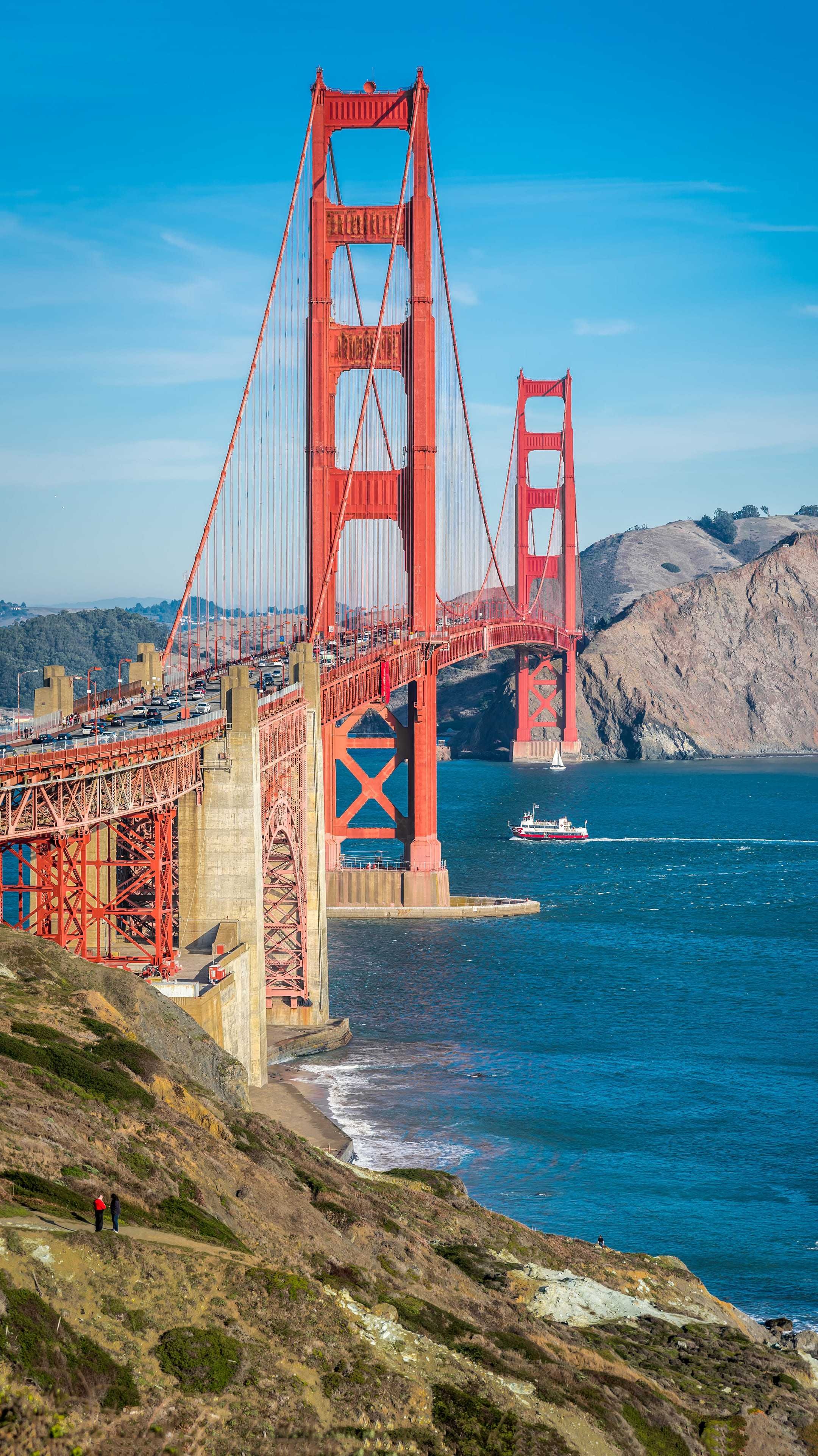 Golden Gate Bridge, Travels, Architecture, Landmark, 2160x3840 4K Phone