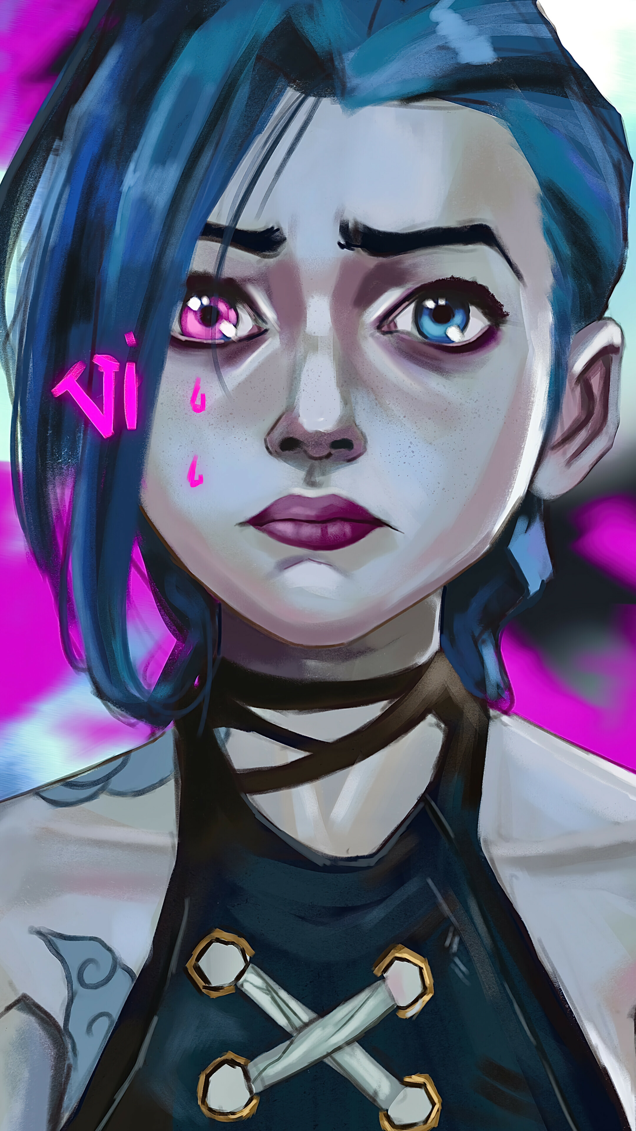 League of Legends, Arcane series, Jinx, Artwork, 2160x3840 4K Phone