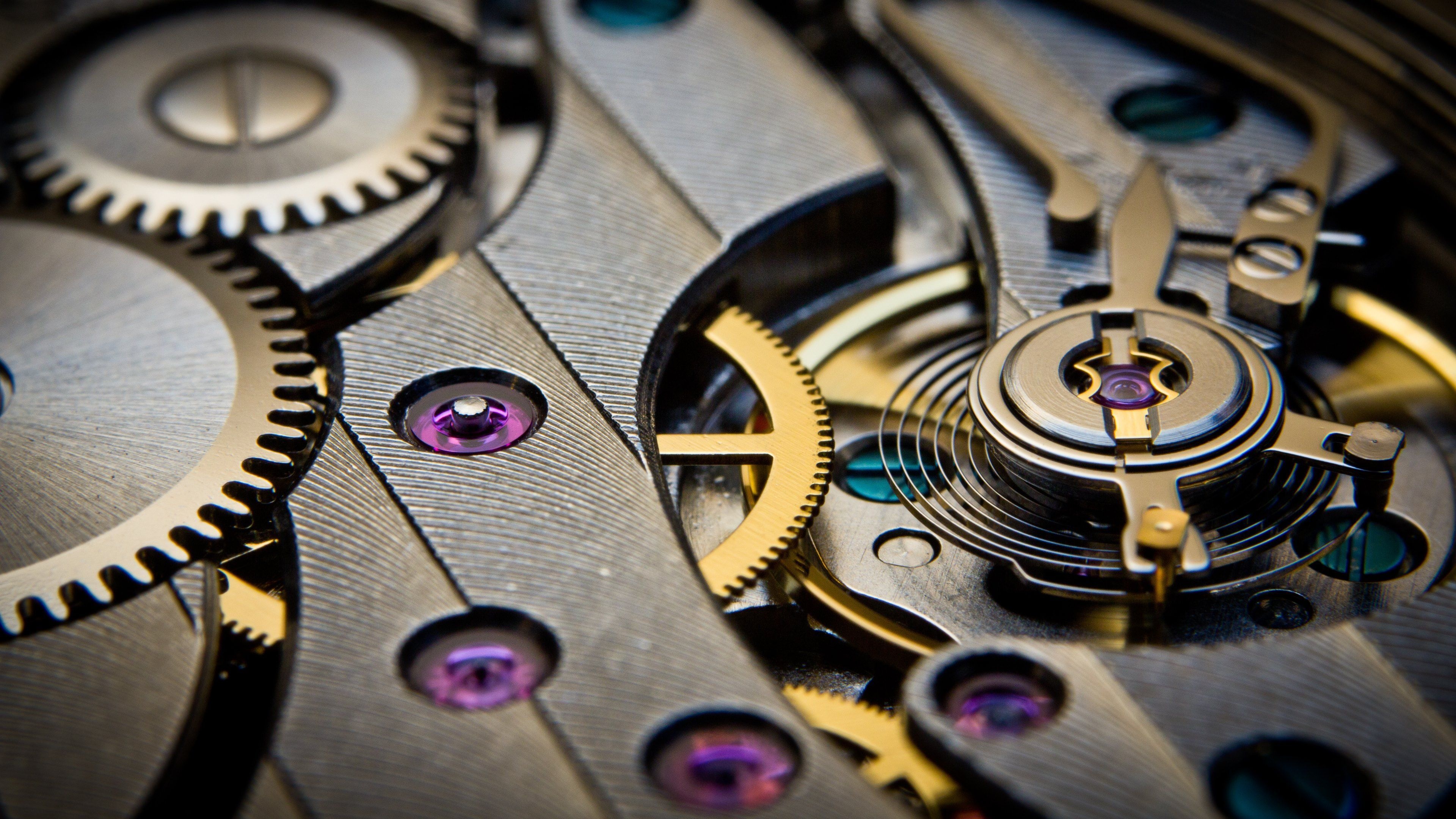 Clock gears, Wallpapers, Mechanical, Steampunk, 3840x2160 4K Desktop