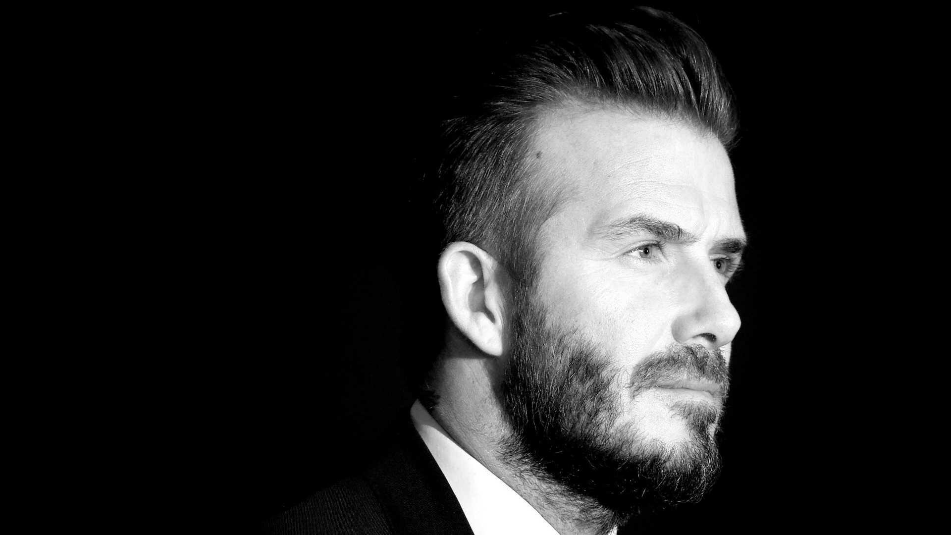 Monochrome David Beckham, Stylish wallpaper, Classic look, 1920x1080 Full HD Desktop