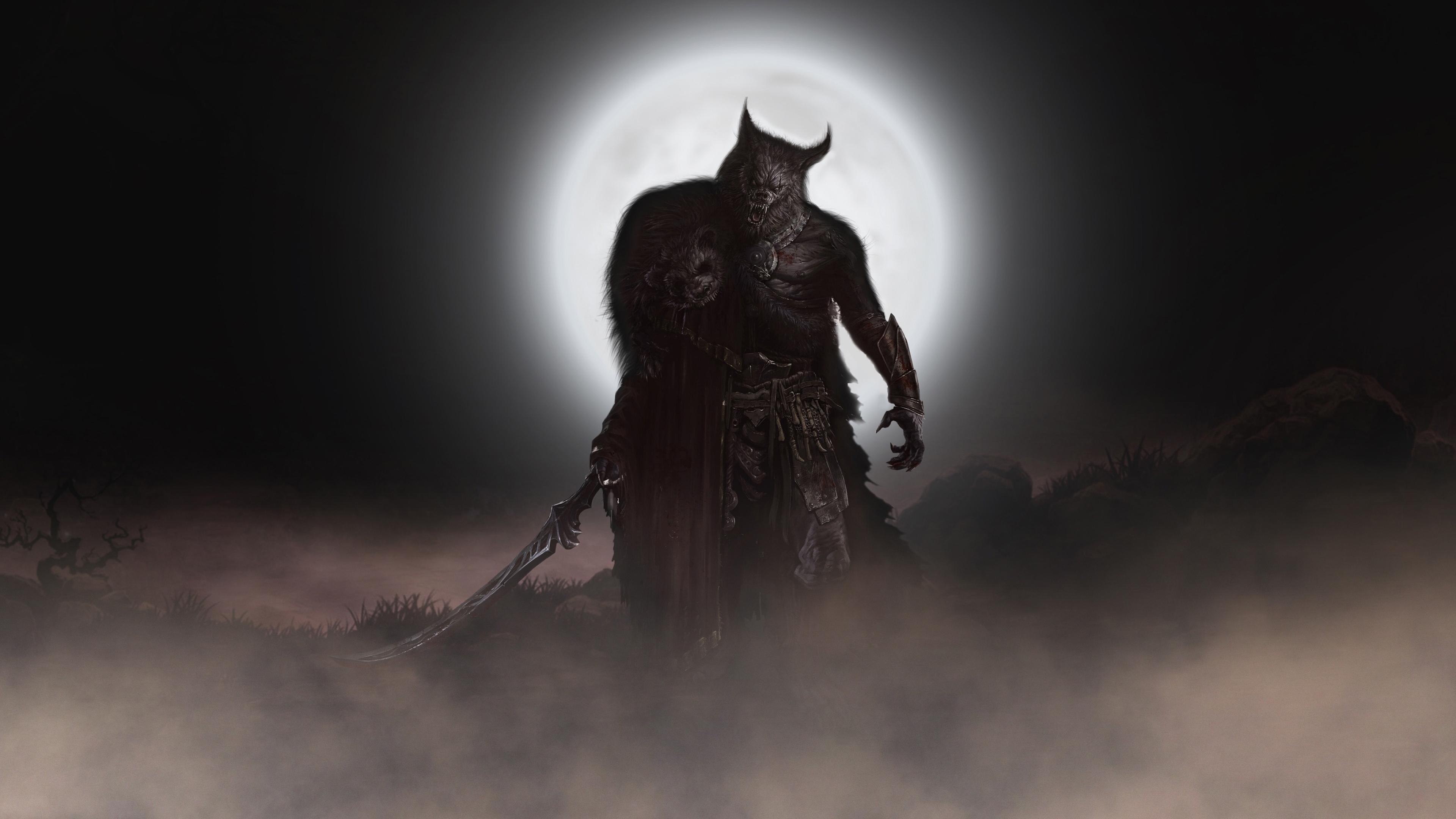 Full moon, Werewolf Wallpaper, 3840x2160 4K Desktop