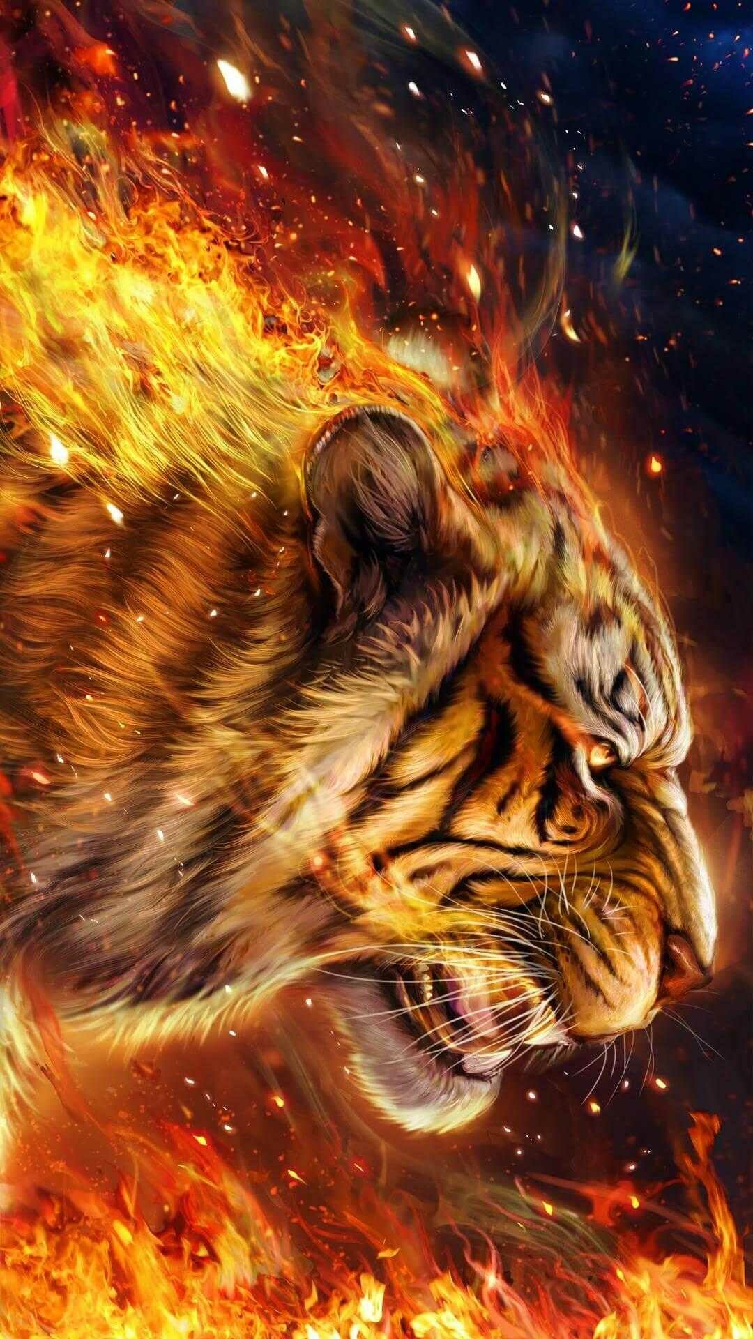 Tiger's gaze, Captivating pattern, Roaming freely, Untamed spirit, 1080x1920 Full HD Phone