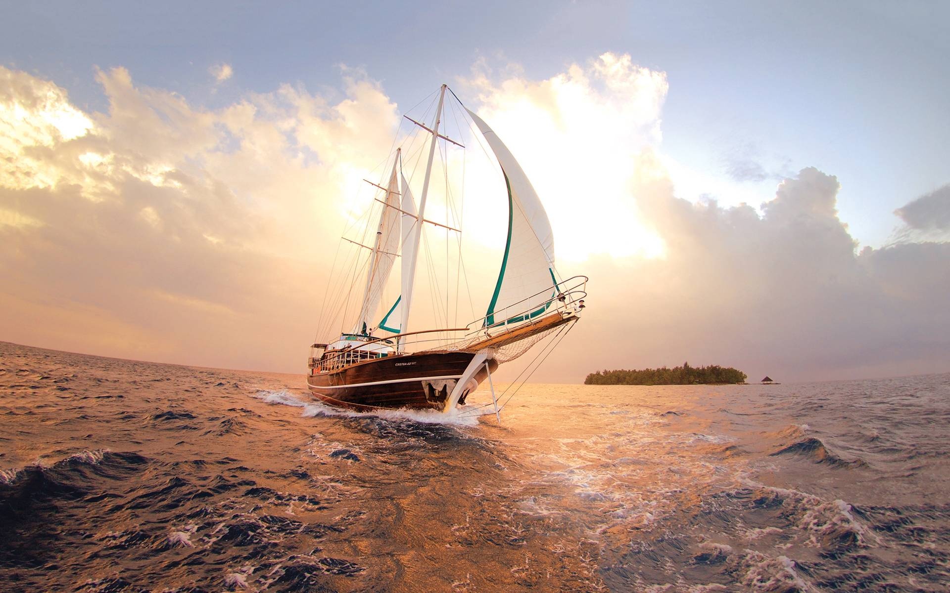 Sailing boat wallpapers, Seafaring adventure, Mesmerizing views, Coastal beauty, 1920x1200 HD Desktop