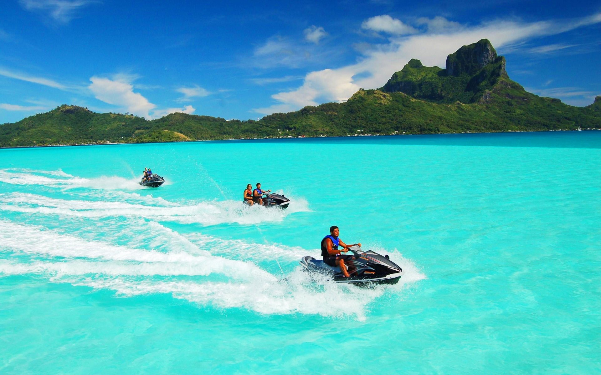 Bora Bora, Jet skiing, HD wallpaper, Background image, 1920x1200 HD Desktop