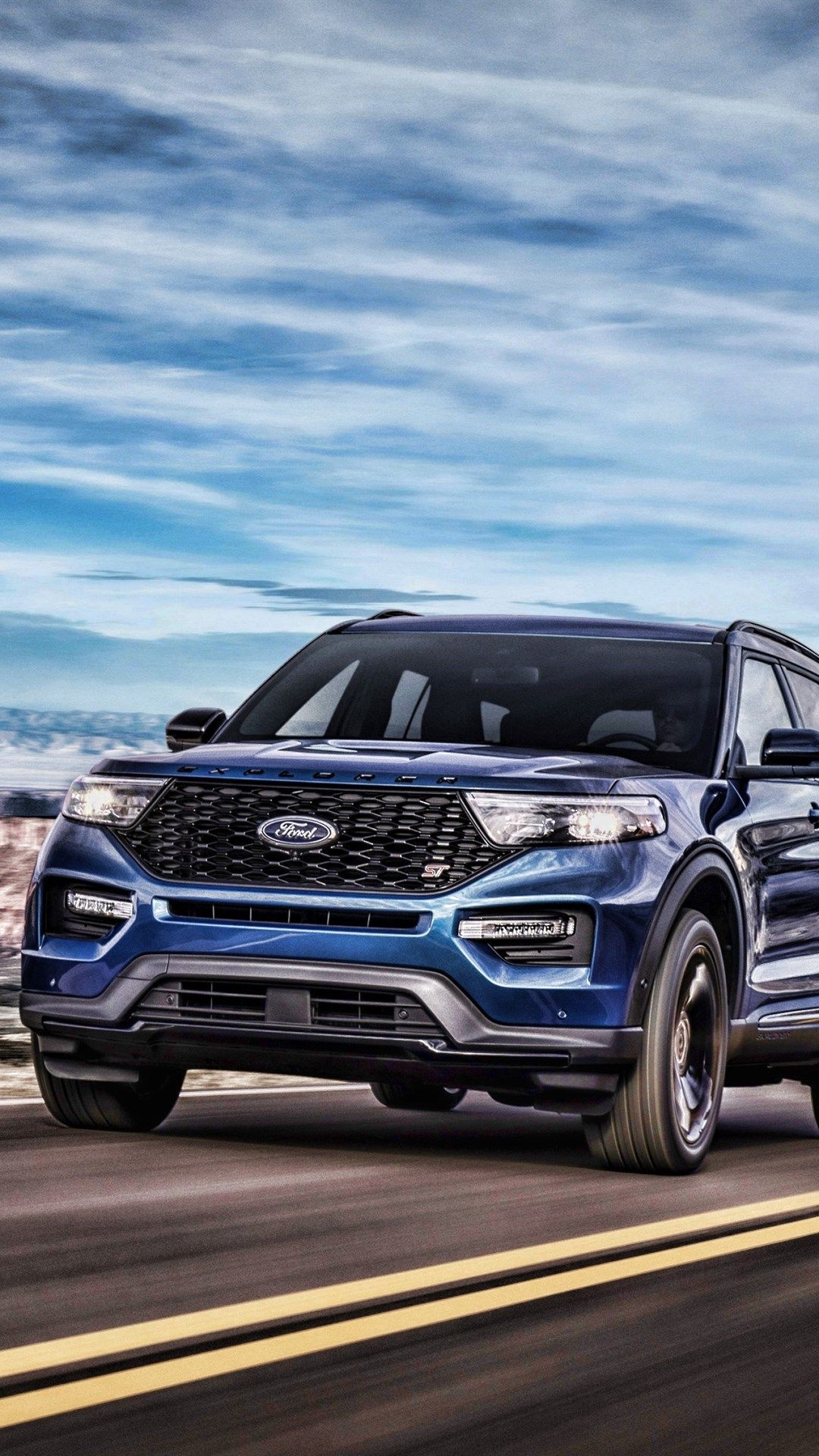 Ford Explorer, 2019 model, Motion blur, Captivating wallpapers, 1080x1920 Full HD Phone