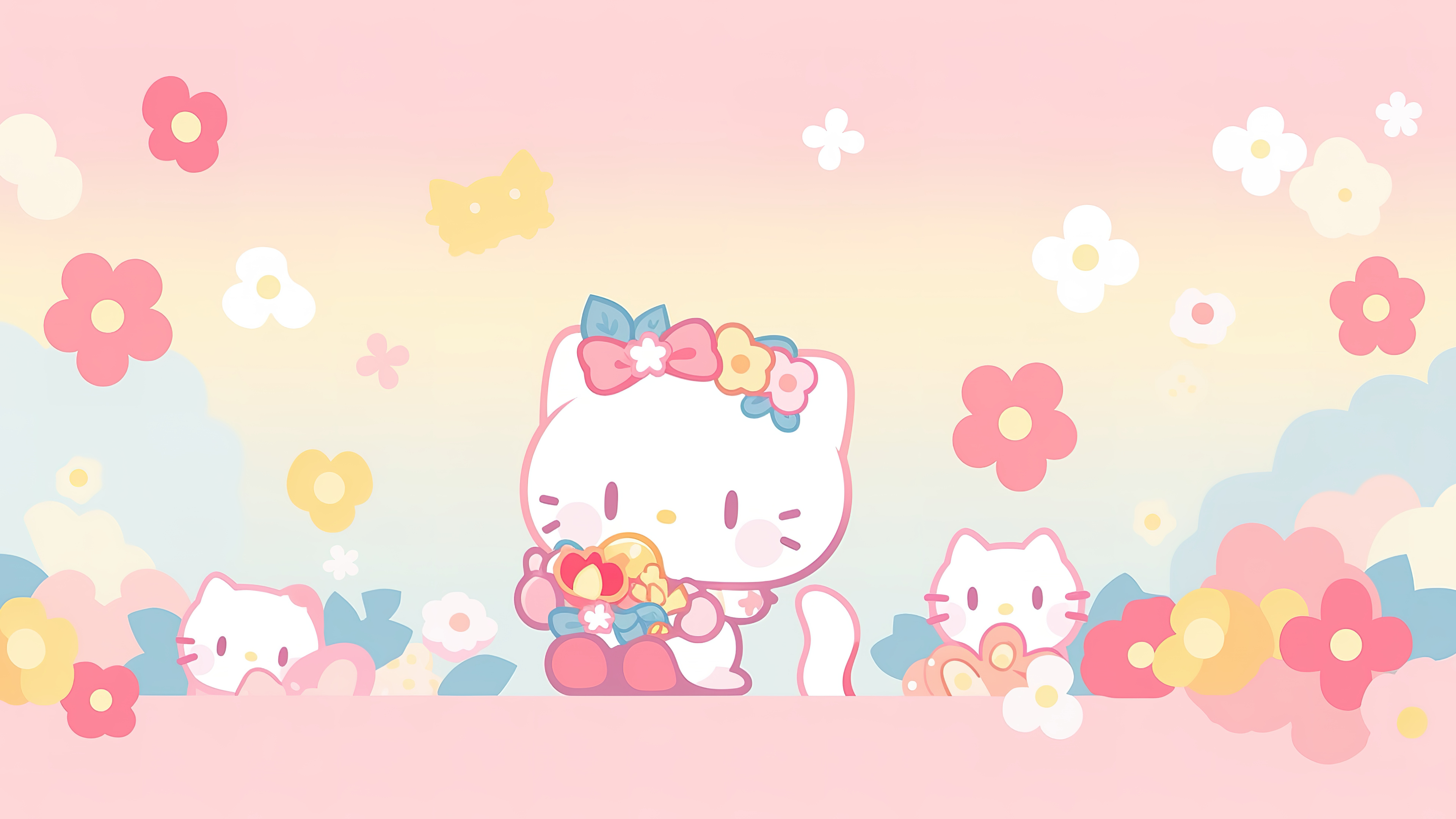 Hello Kitty, Cute Backgrounds Wallpaper, 3840x2160 4K Desktop