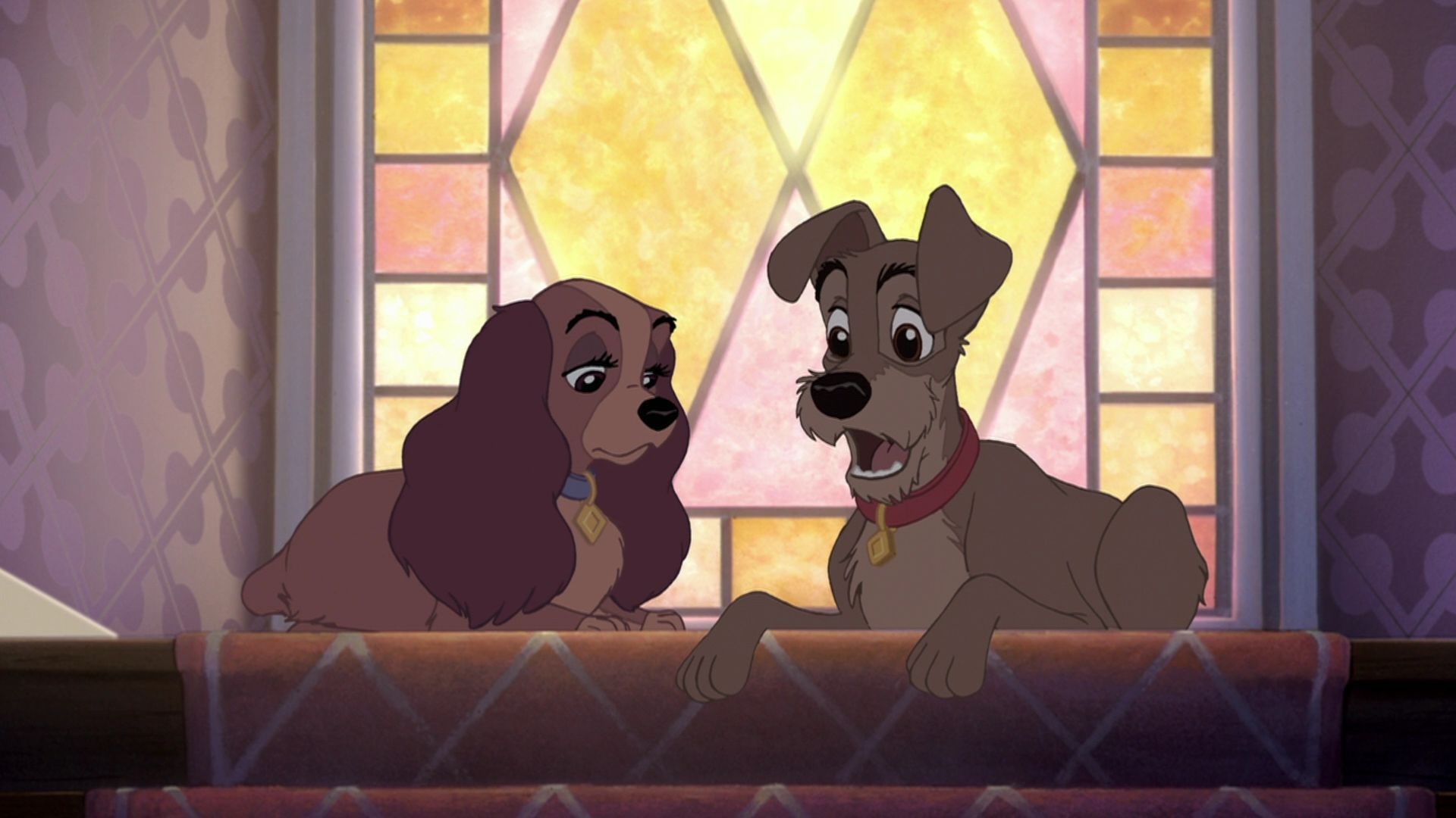 Lady and the Tramp, Animated love story, Iconic spaghetti scene, Disney classic, 1920x1080 Full HD Desktop