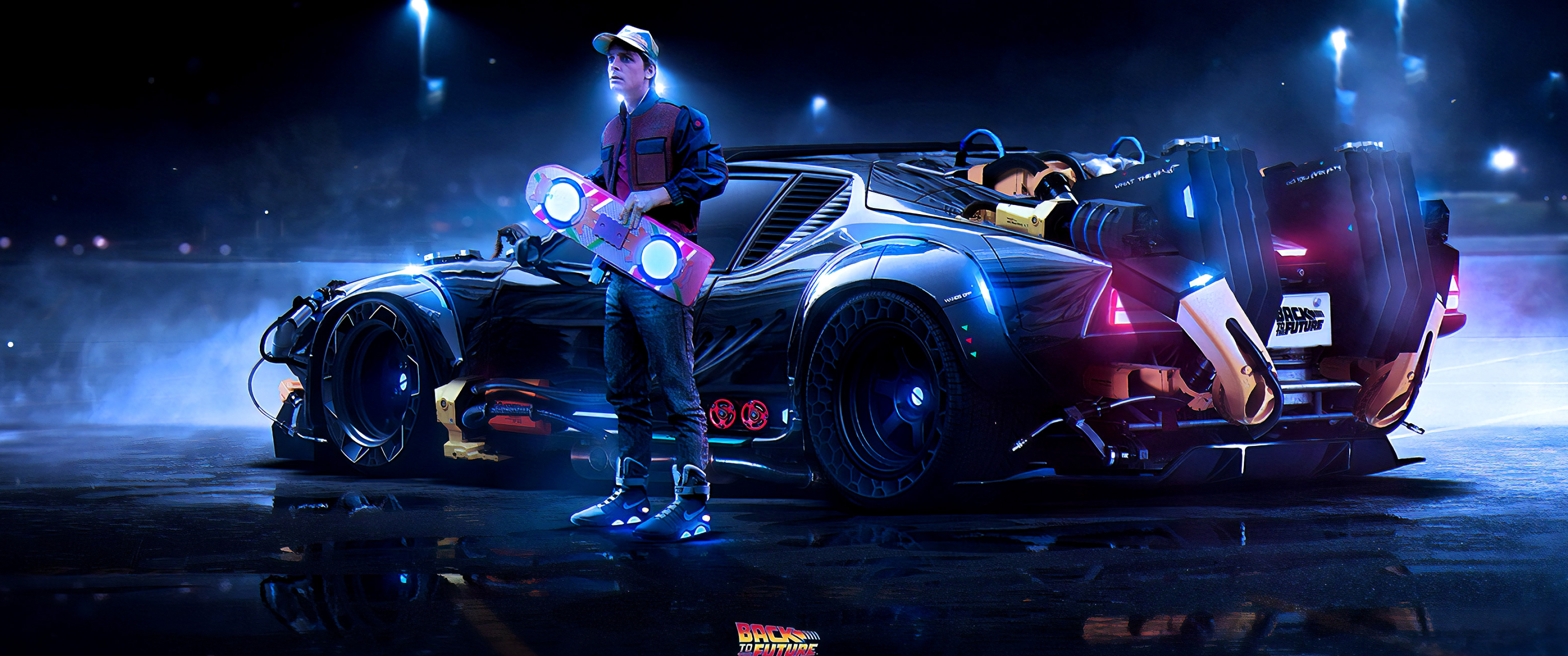 Marty McFly, Hoverboard Wallpaper, 3440x1440 Dual Screen Desktop