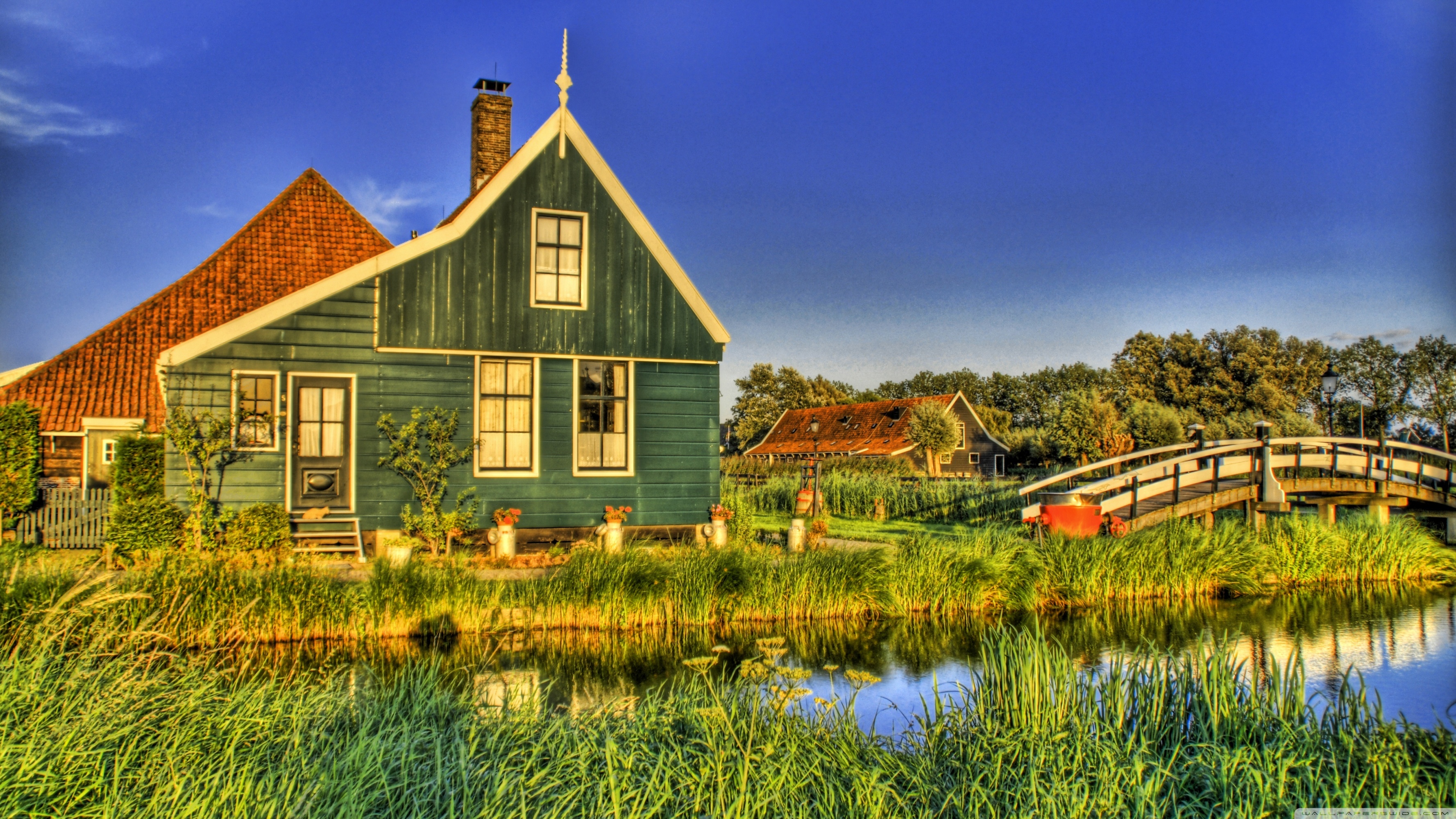 Netherlands, Farmhouse wallpaper, Countryside, Nature, 3560x2000 HD Desktop