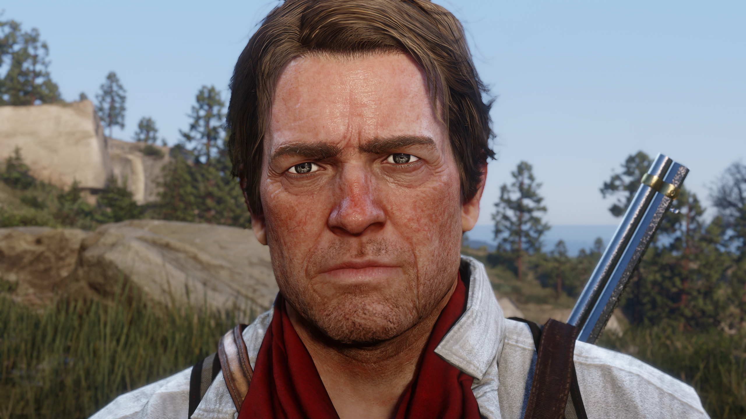 Arthur Morgan, Red Dead Redemption 2, lever-action rifle, HD Desktop wallpaper