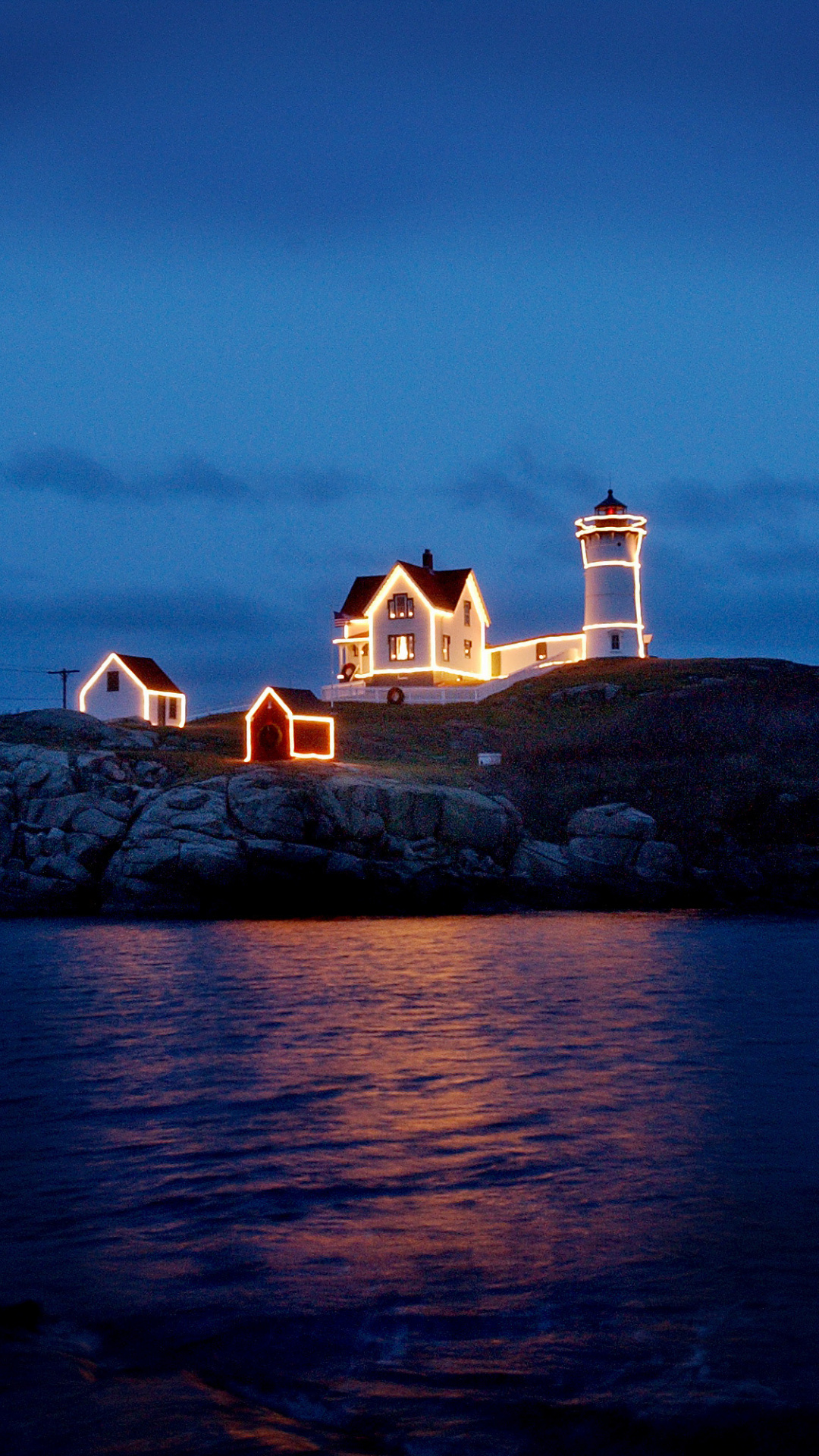 Nubble Lighthouse, Maine Wallpaper, 1080x1920 Full HD Phone