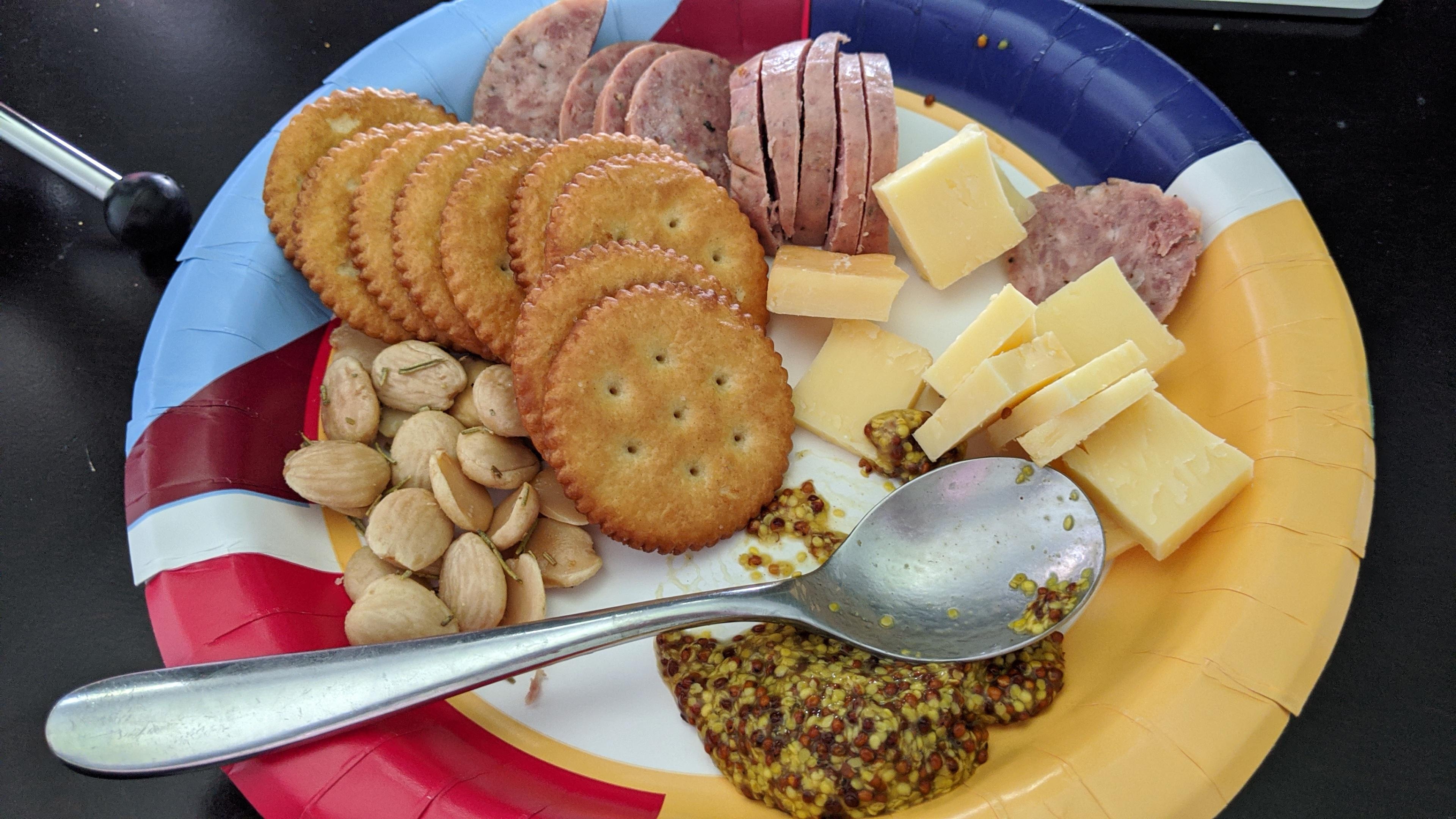 Sad desk lunch, Charcuterie spread, Gastronomic indulgence, Quick and easy, 3840x2160 4K Desktop