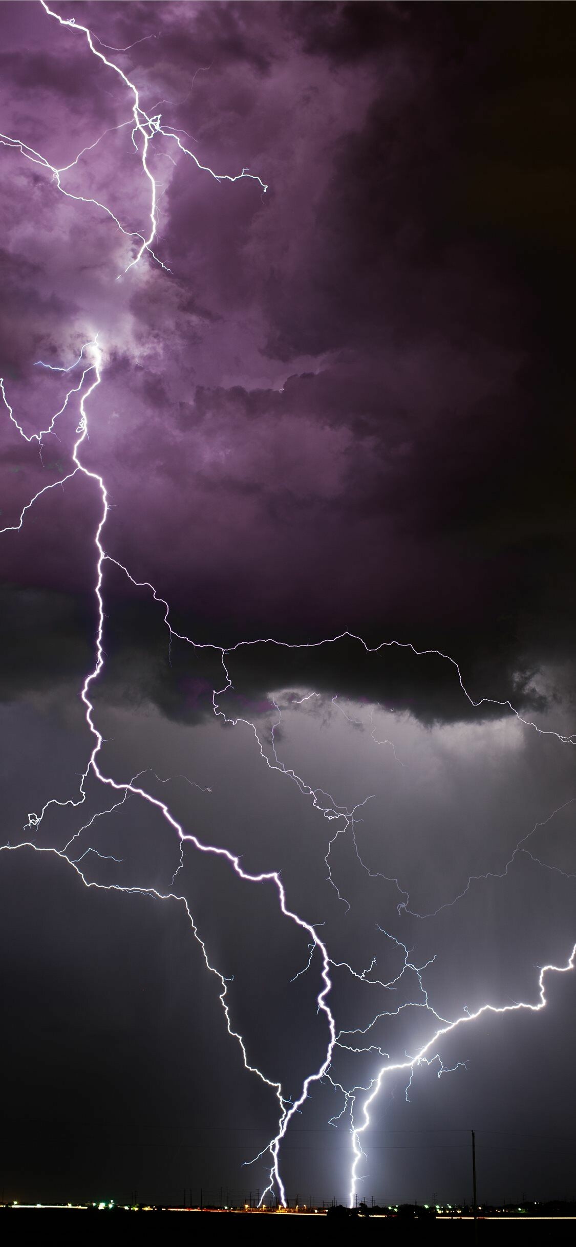 Selective photography, White thunder, Grey wallpaper, Captivating sky, 1130x2440 HD Phone