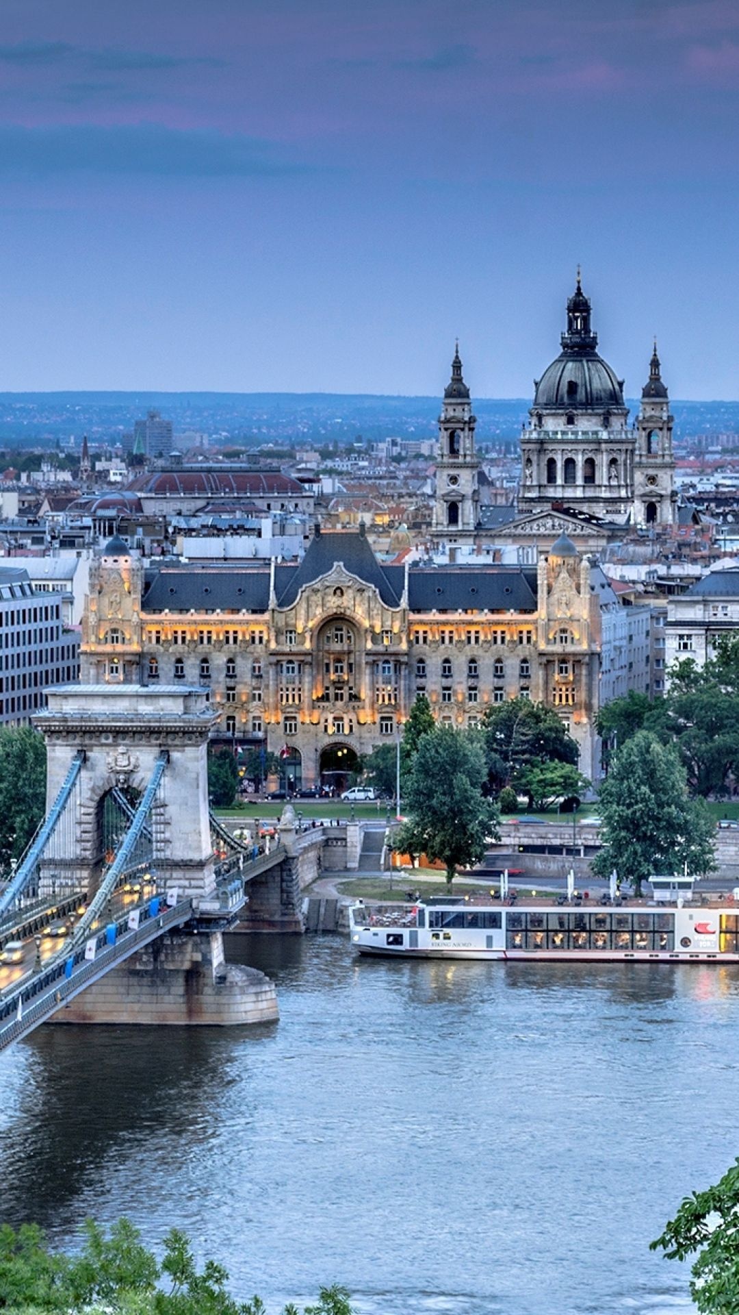 Budapest Hungary, Szechenyi chain bridge, City architecture, Travel beauty, 1080x1920 Full HD Phone