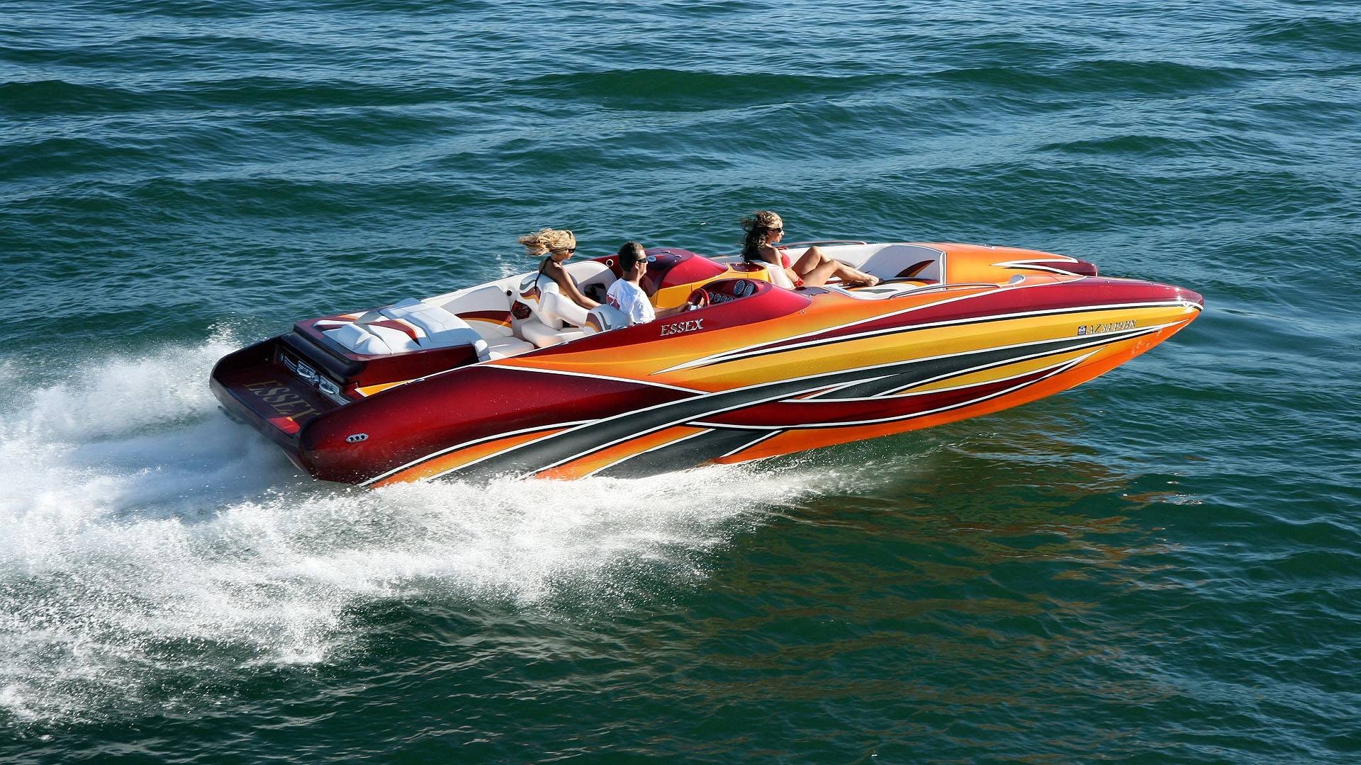 Pleasure Boat, Speedboat thrill, Adrenaline rush, Fast and furious, 1920x1080 Full HD Desktop