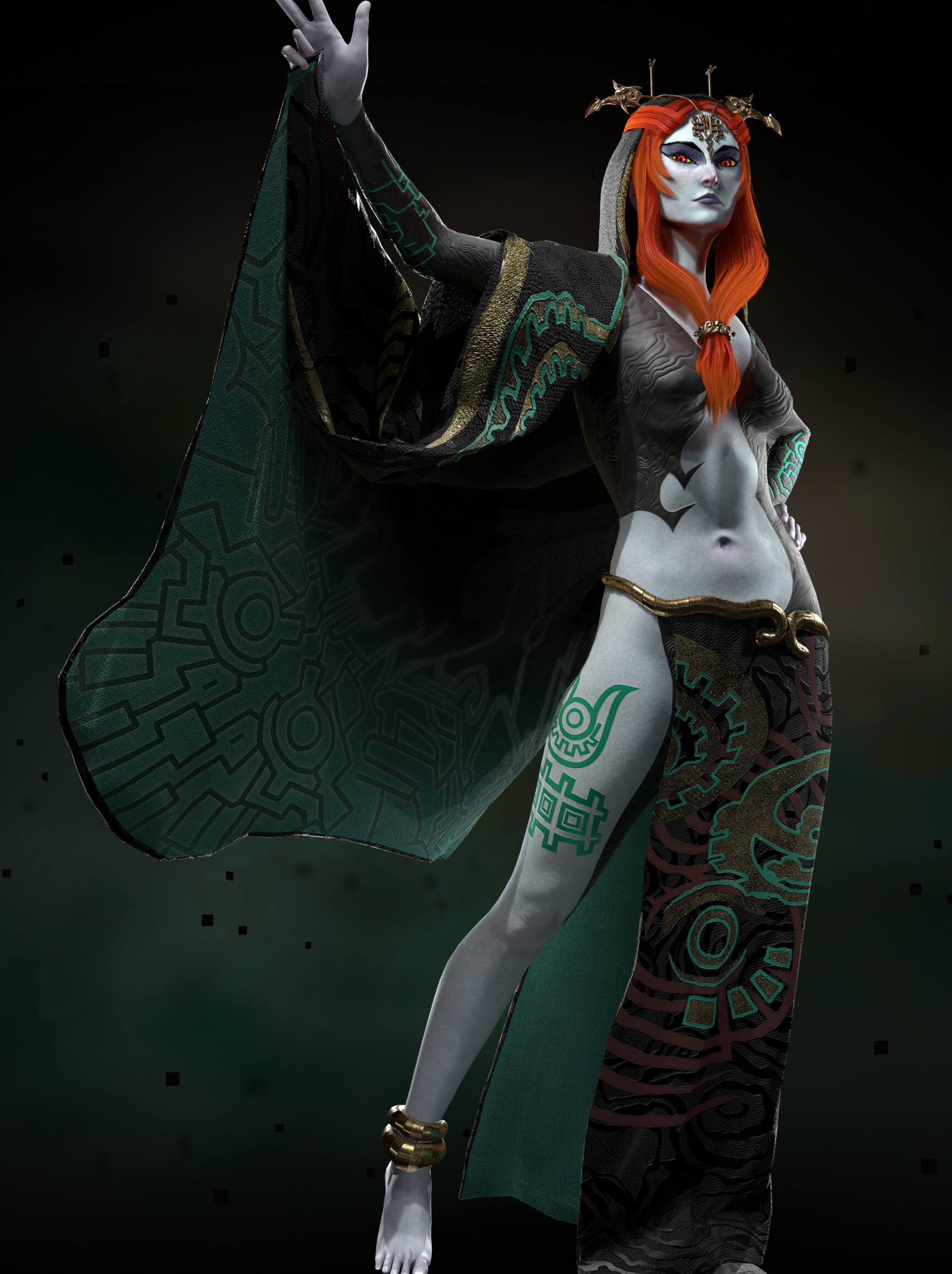 Midna, Twilight Princess, Fan art, ArtStation, 1920x2570 HD Phone