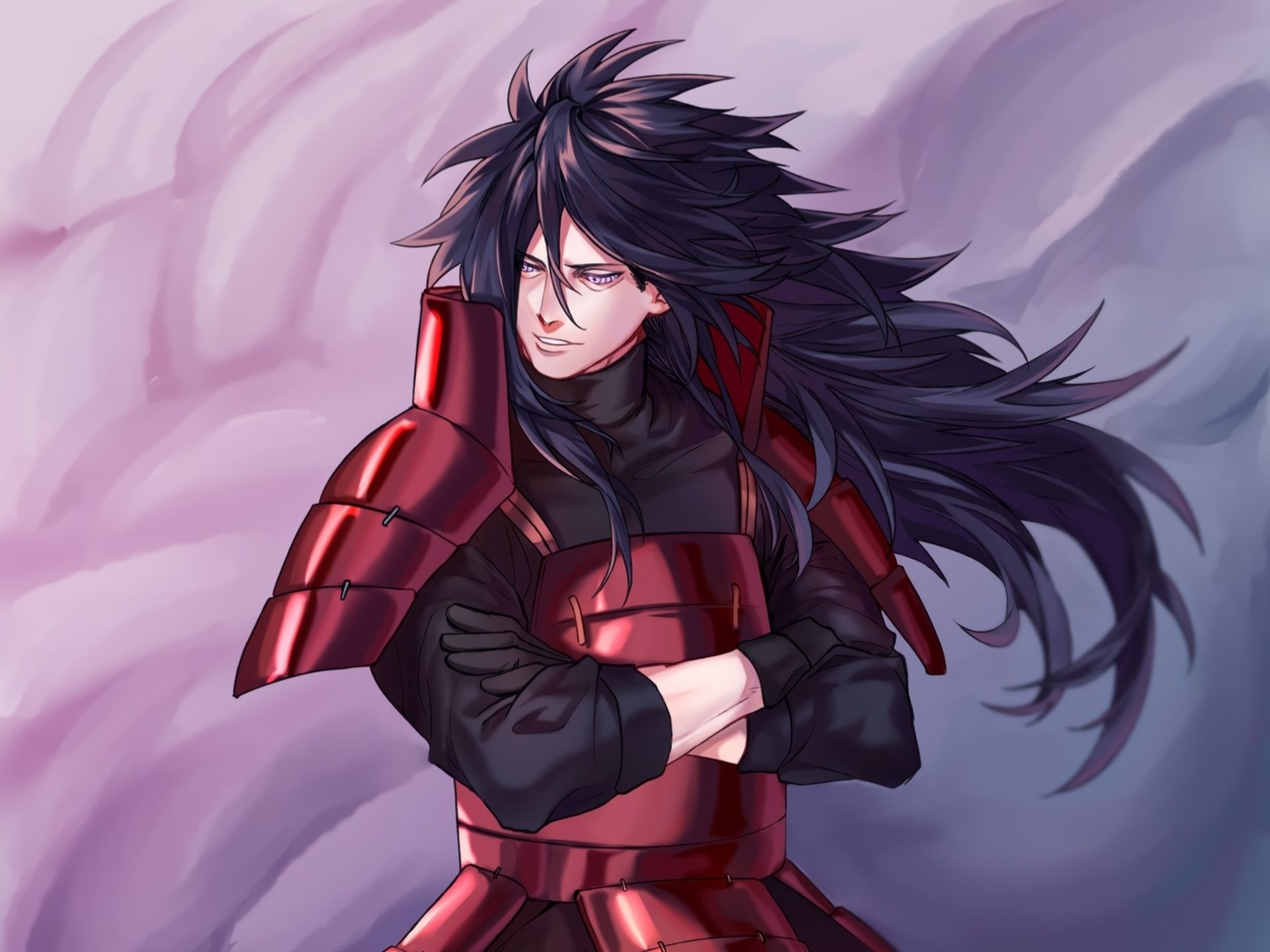 Madara Uchiha, Naruto Shippuden, red shinobi armor, HD Desktop wallpaper
