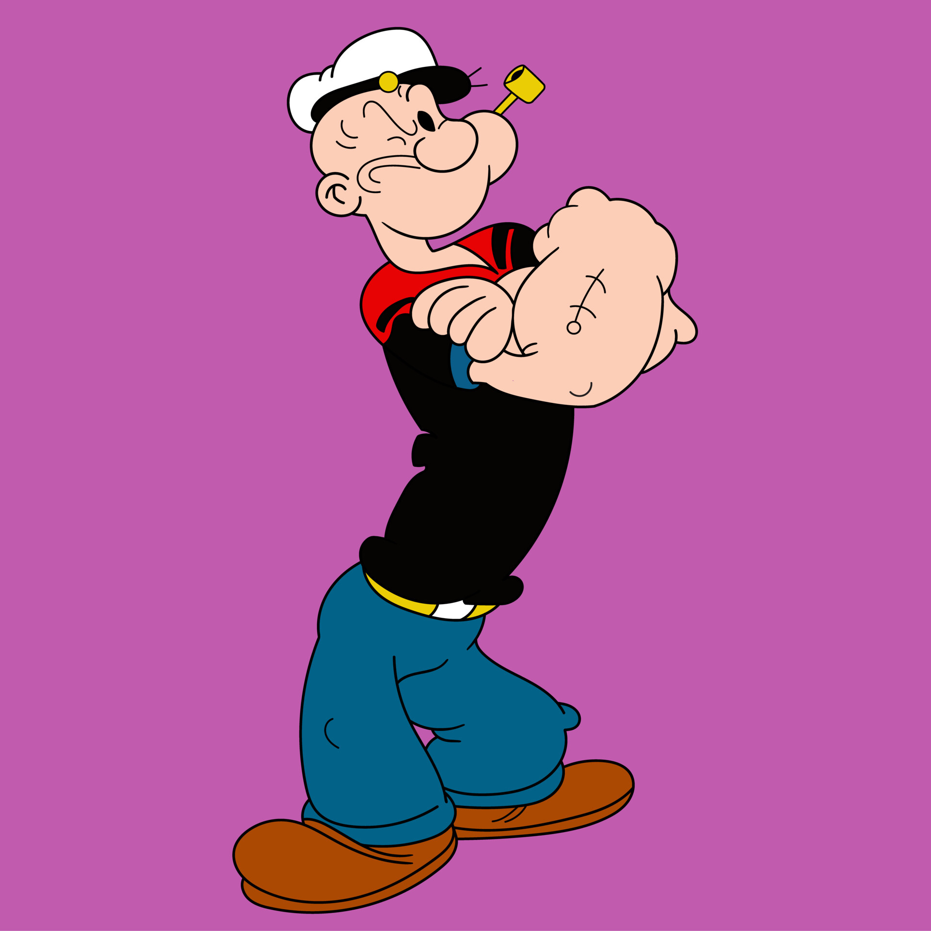 Popeye the Sailor, Artstation, Creative cartoons, Artistic showcase, 1920x1920 HD Phone