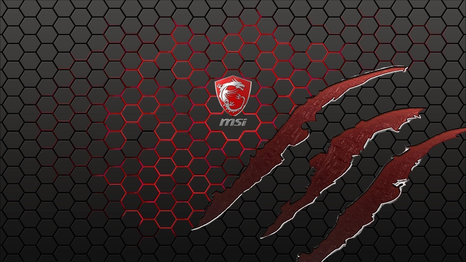 MSI Gaming dragon shield, msi, red claw scratch marks, Full HD Desktop wallpaper