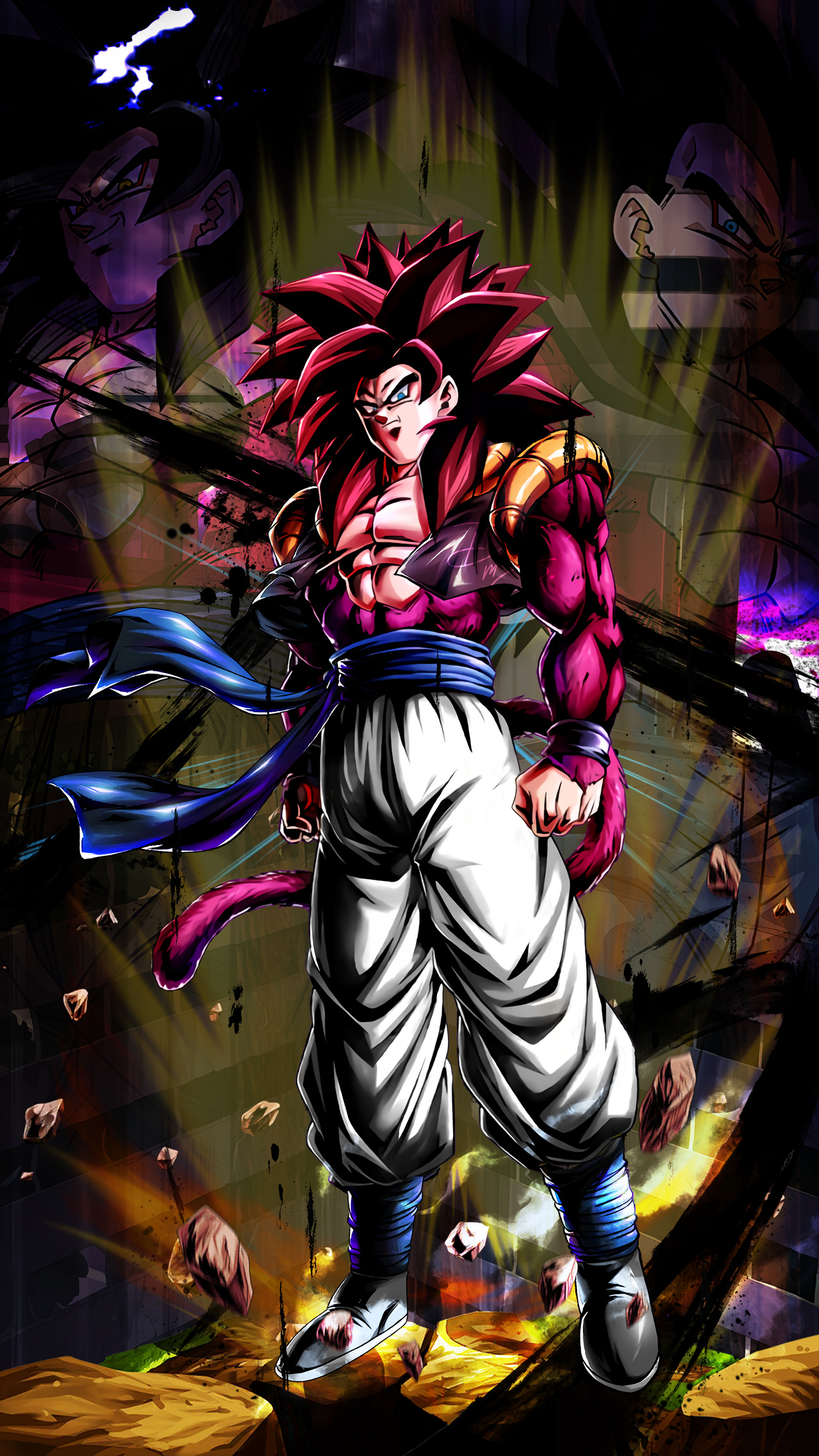 Super Saiyan 4 Gogeta, Super Saiyan 4 Goku, Super Saiyan 4 Vegeta, HD Phone wallpaper
