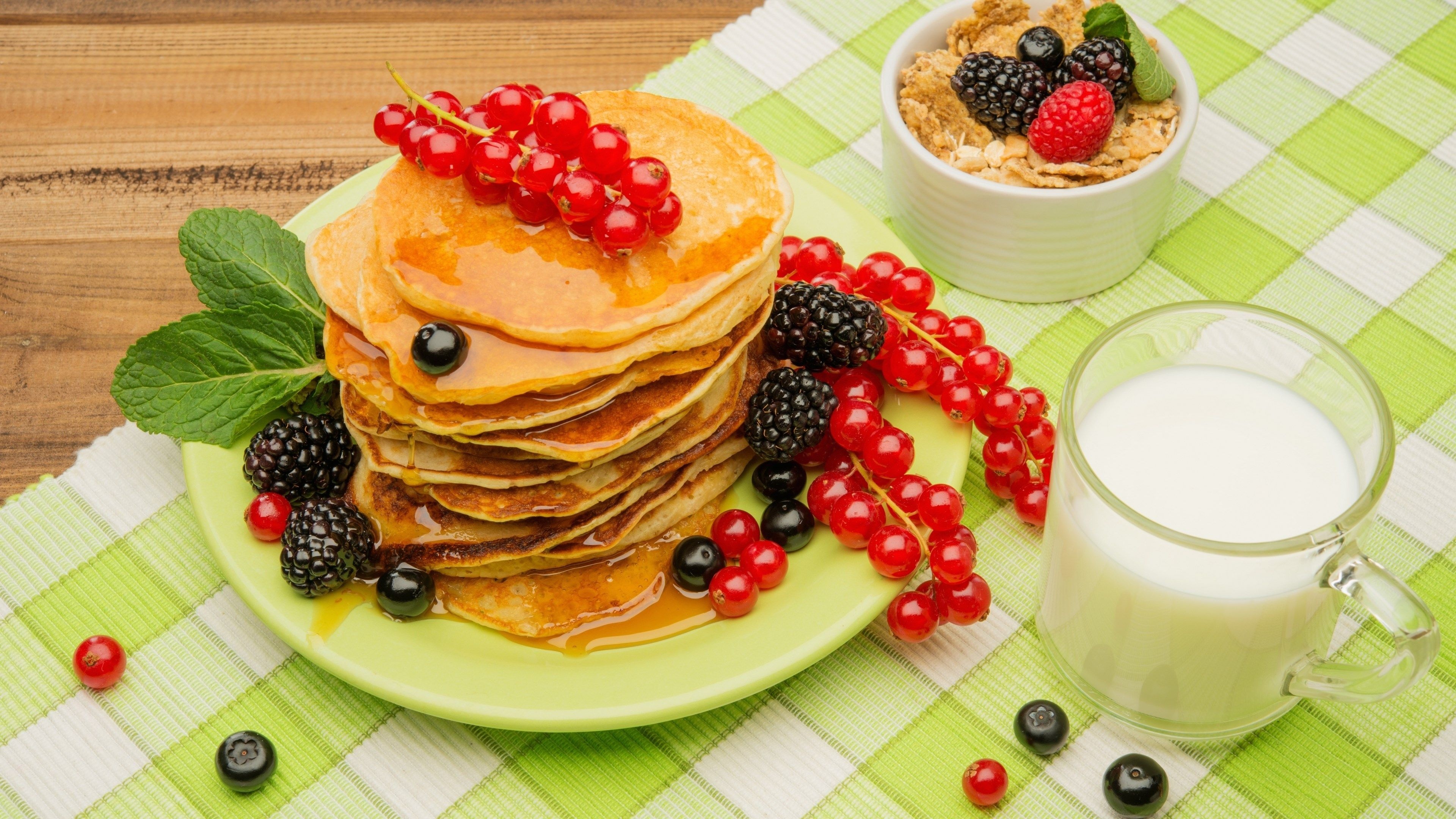 Free HD wallpaper, Widescreen food, Tasty pancakes, Morning coffee, 3840x2160 4K Desktop