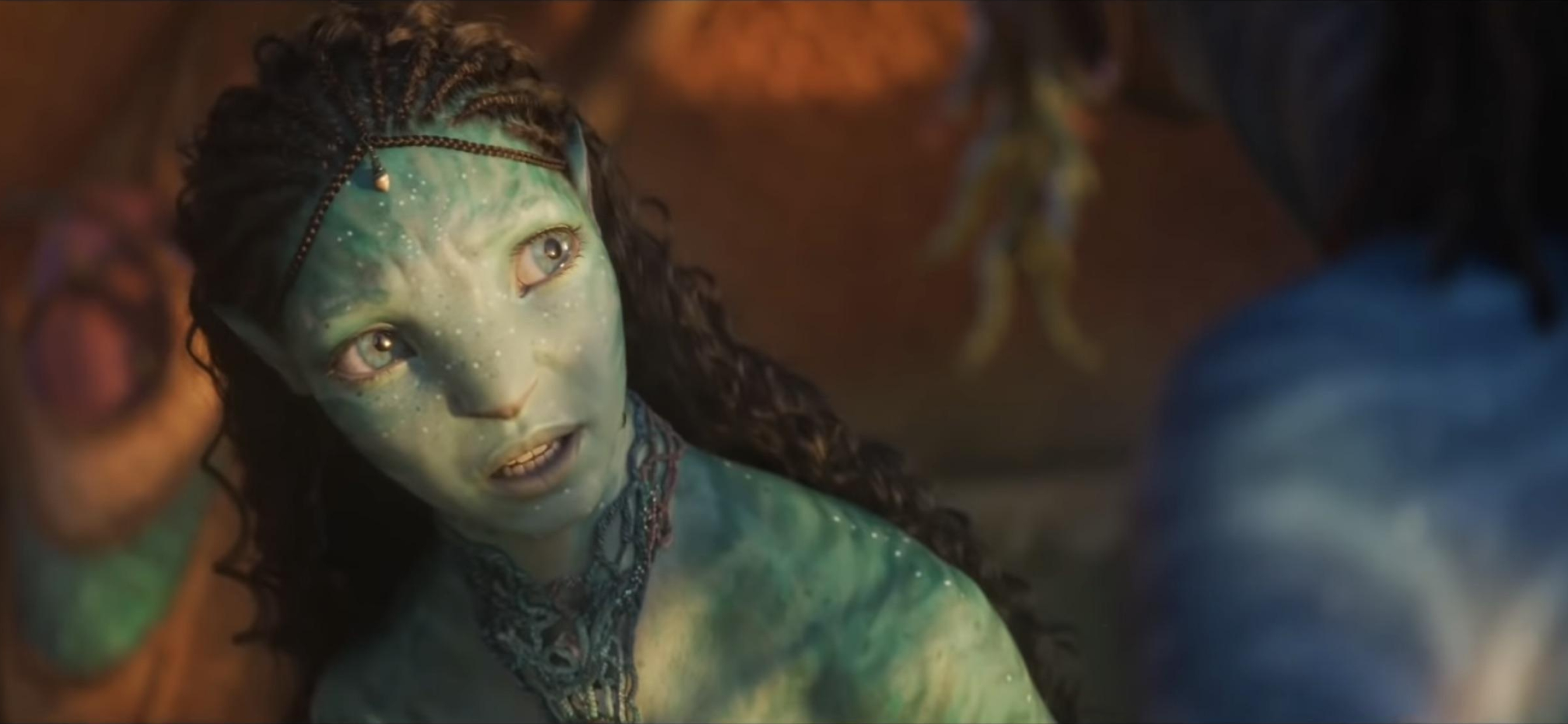 Jake's daughter, Blue eyes, Navi tribe, Human eye color, 2690x1250 Dual Screen Desktop